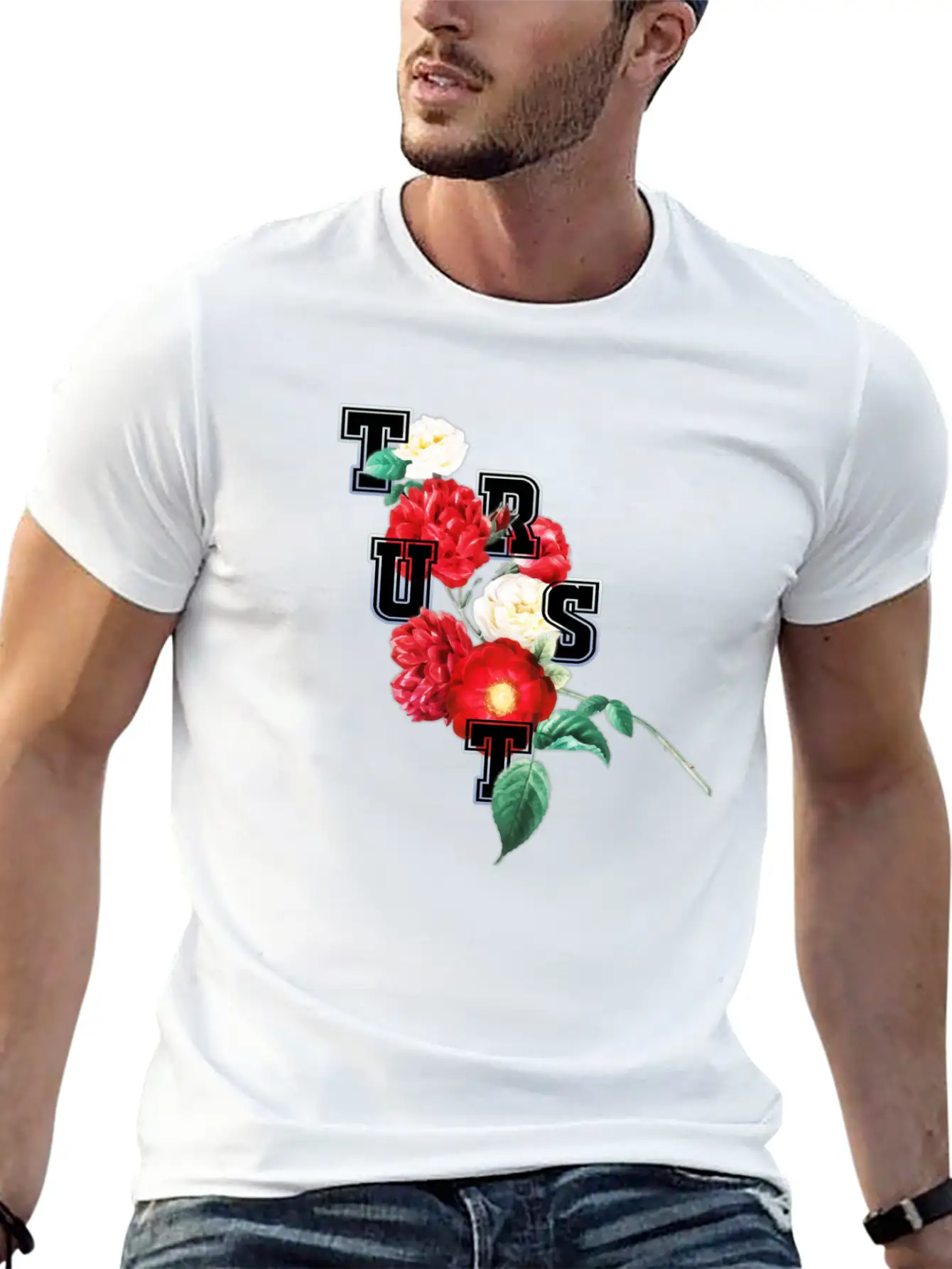 Flower And Trust Stylish Everyday T-Shirt – Unisex Basic Cotton Tee