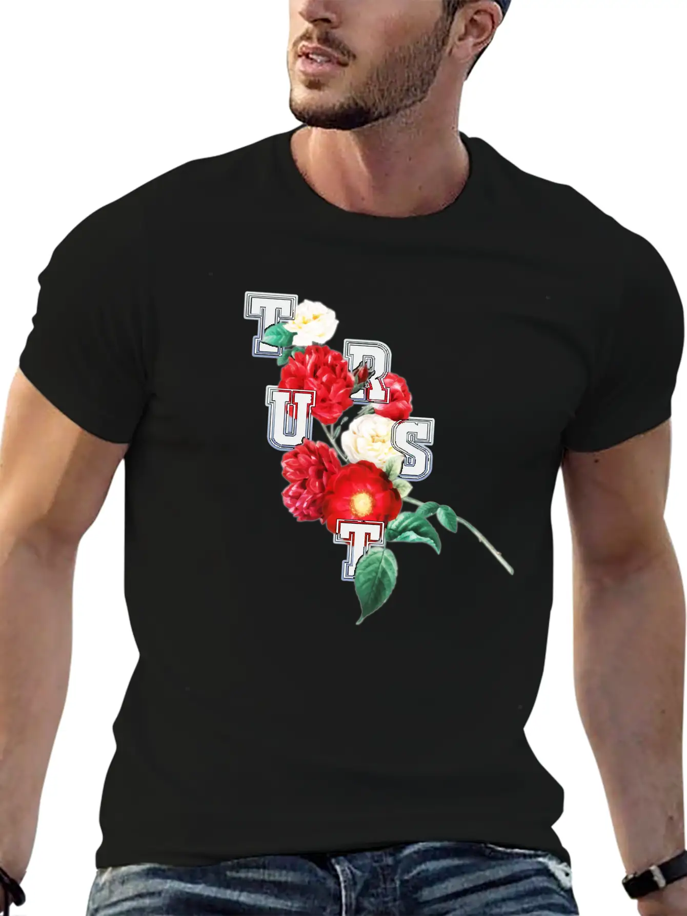 Flower And Trust Stylish Everyday T-Shirt – Unisex Basic Cotton Tee