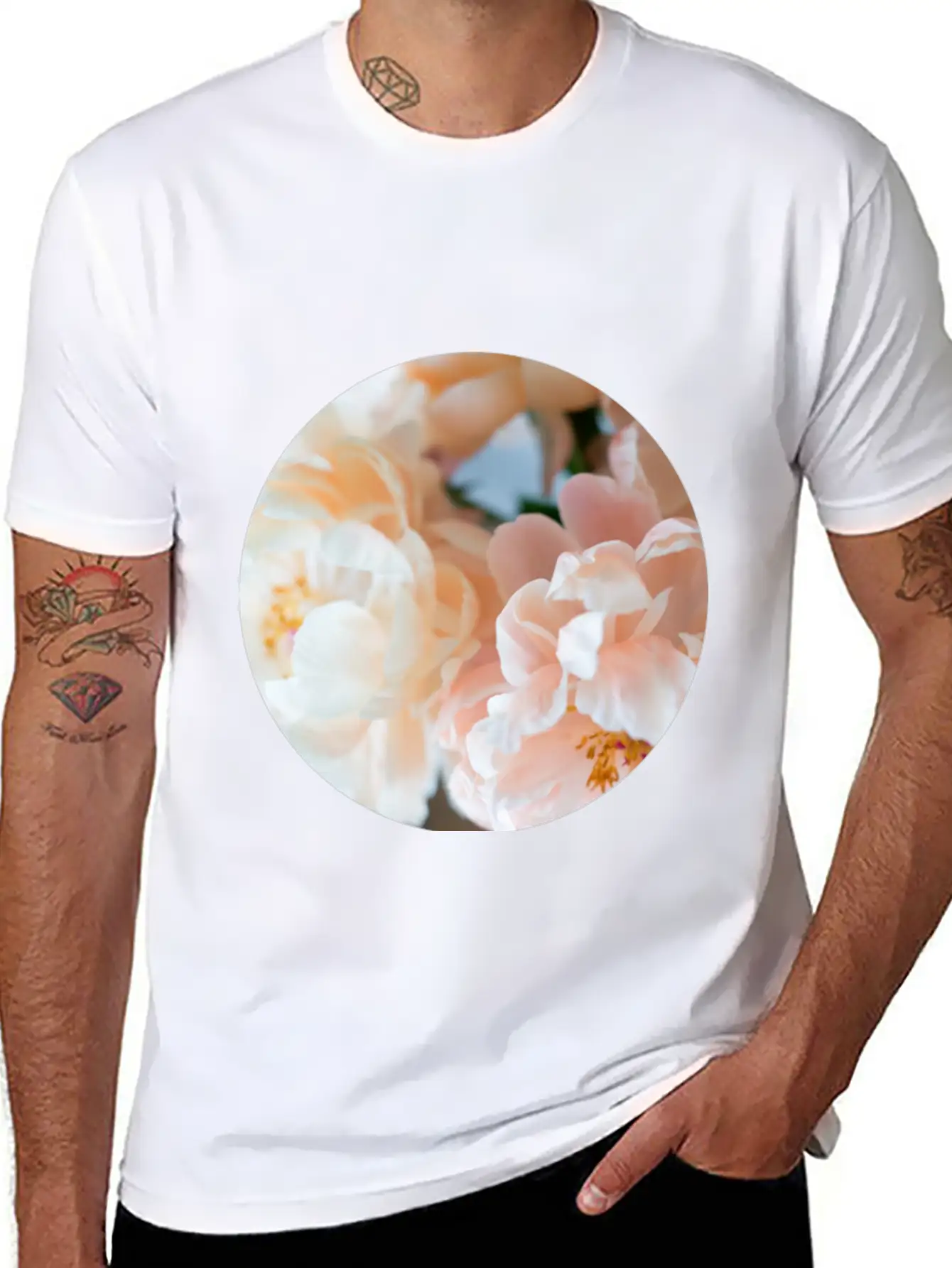 Flower Circle Stylish Everyday T-Shirt – Unisex Basic Cotton Tee