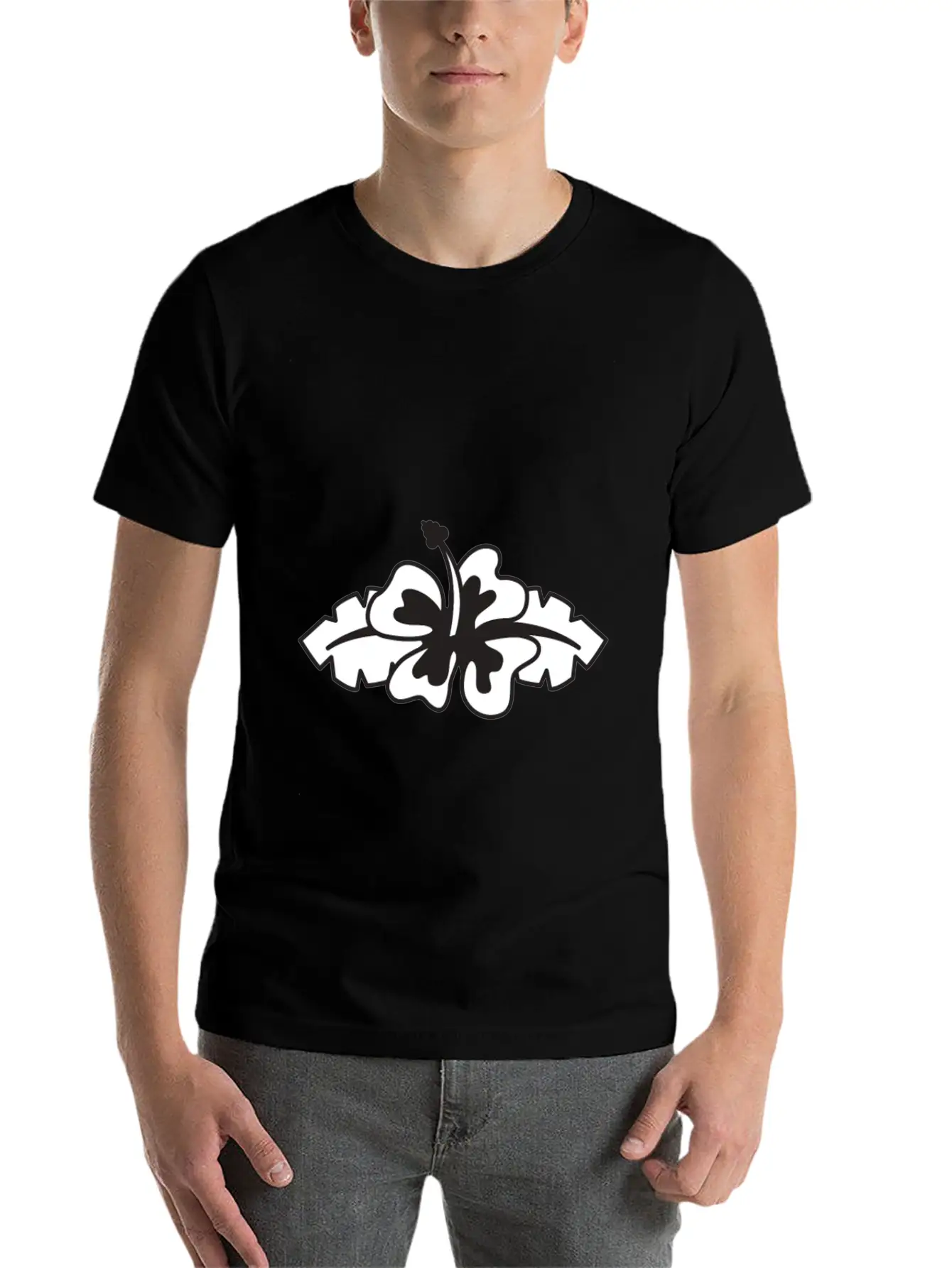 Flower Comfortable Minimalist Graphic Tee – Summer Style Essential