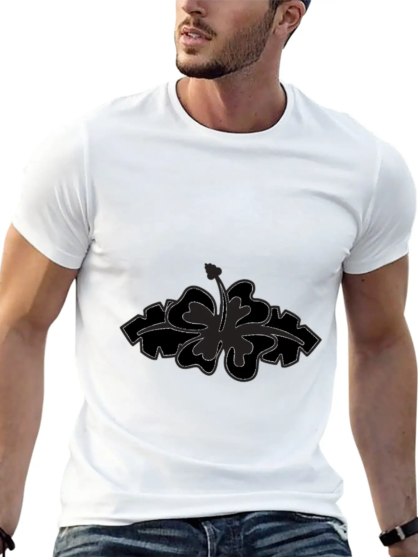 Flower Comfortable Minimalist Graphic Tee – Summer Style Essential