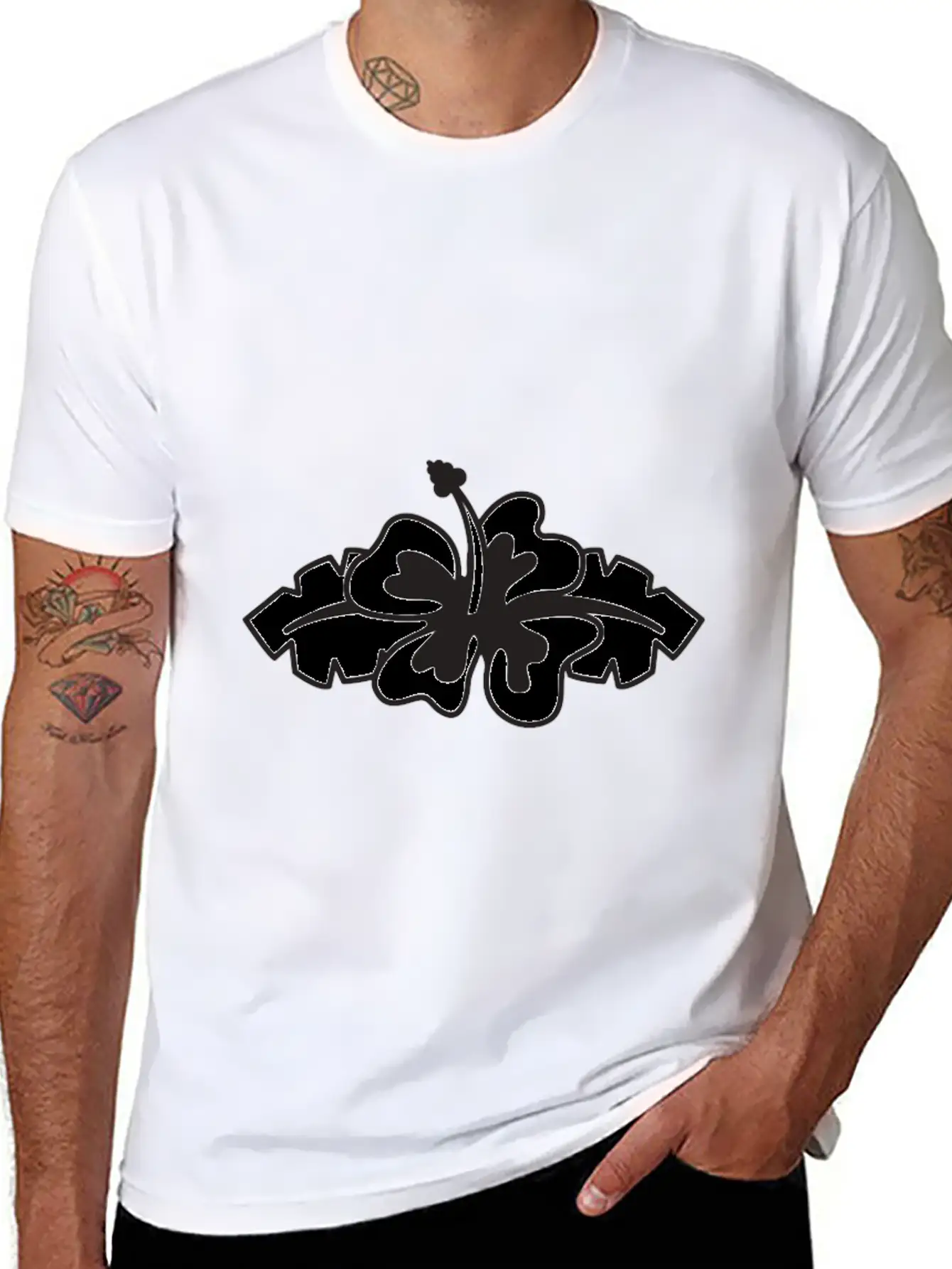 Flower Comfortable Minimalist Graphic Tee – Summer Style Essential