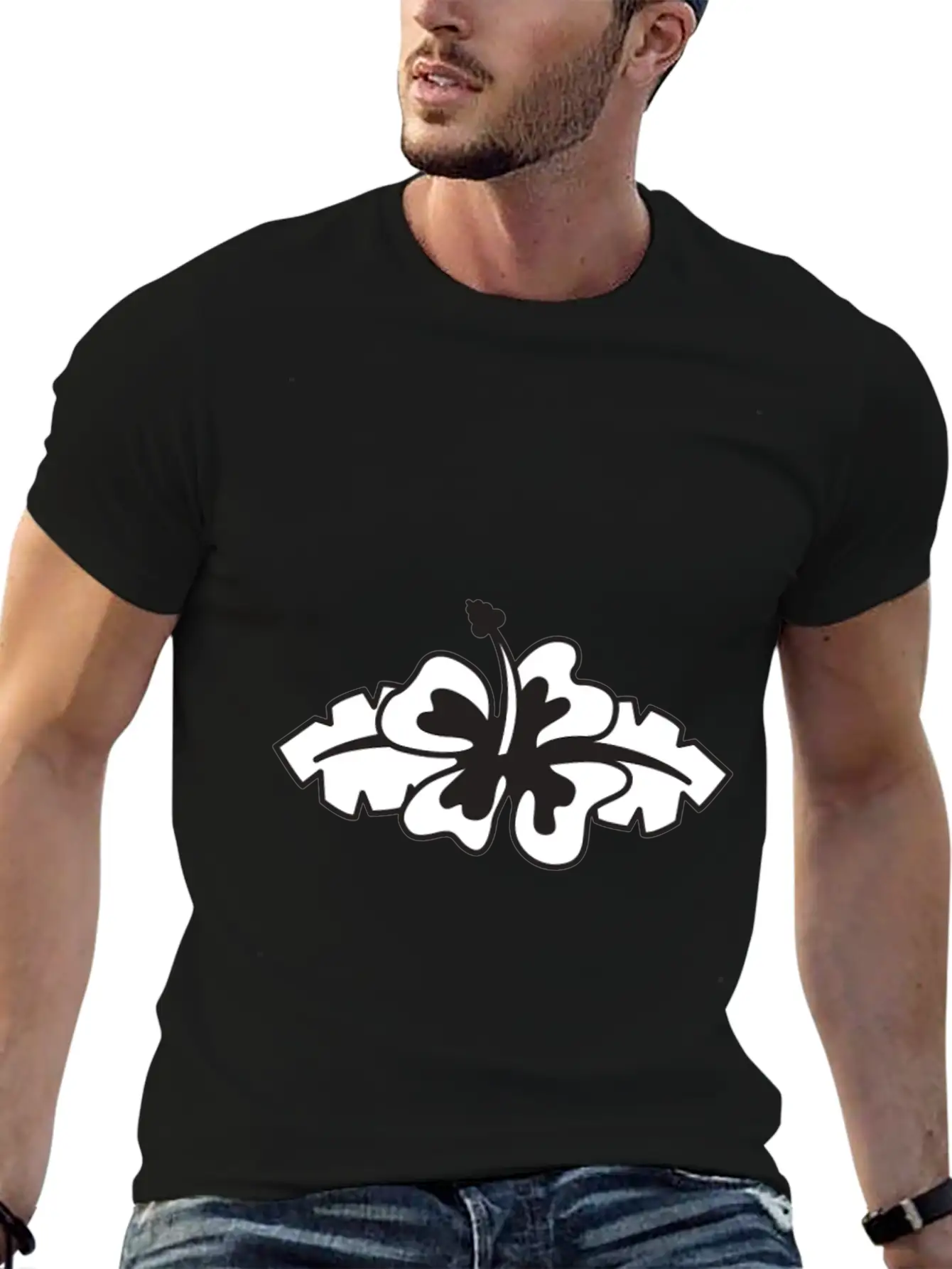 Flower Comfortable Minimalist Graphic Tee – Summer Style Essential