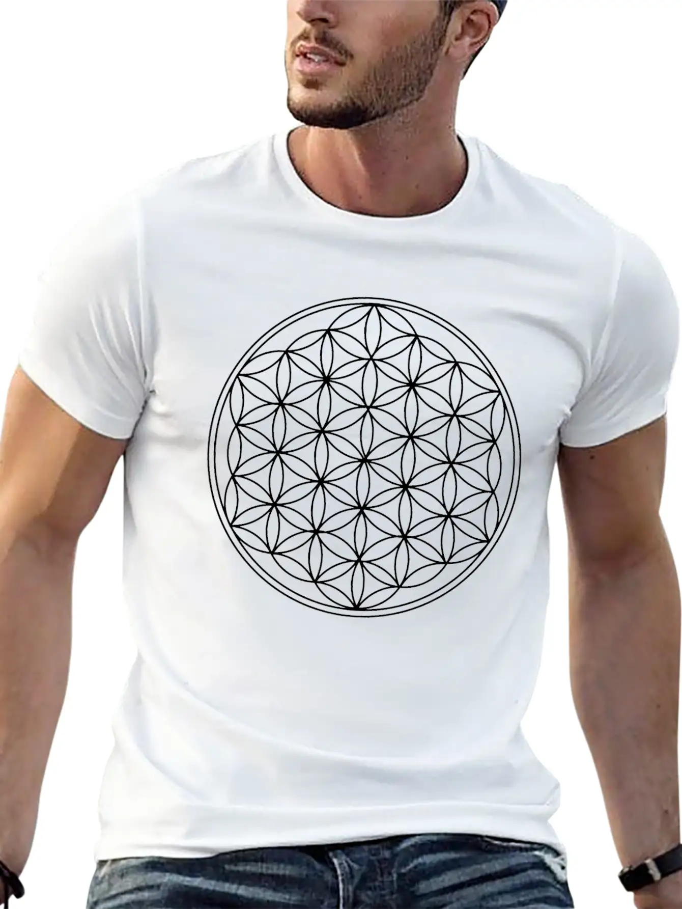 Flower Of Life Creation Basic Graphic T-Shirt – Daily Comfort In Soft Cotton