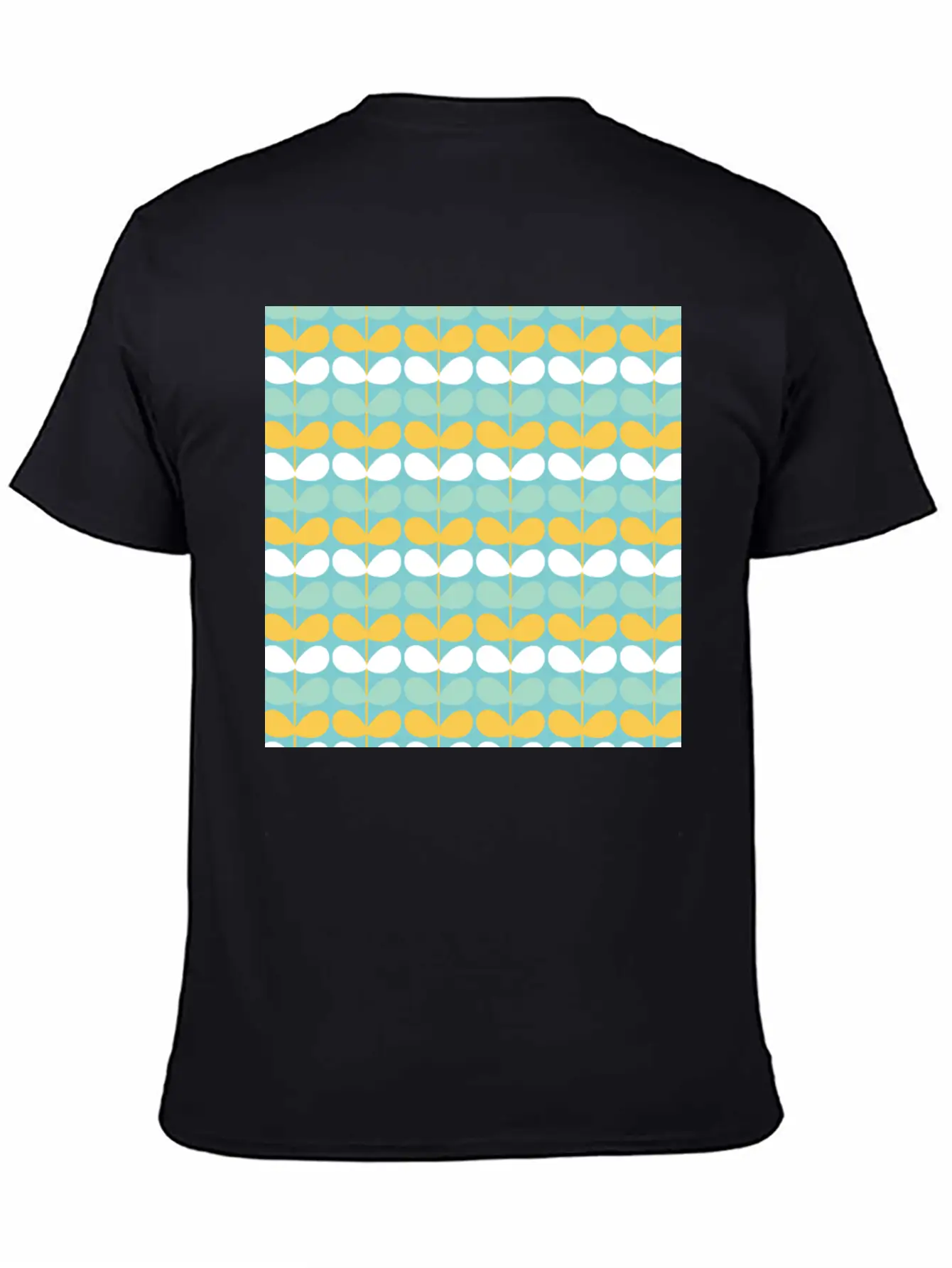 Flower Stem Pattern Unisex Short Sleeve Soft Cotton T-Shirt – Casual Everyday Wear