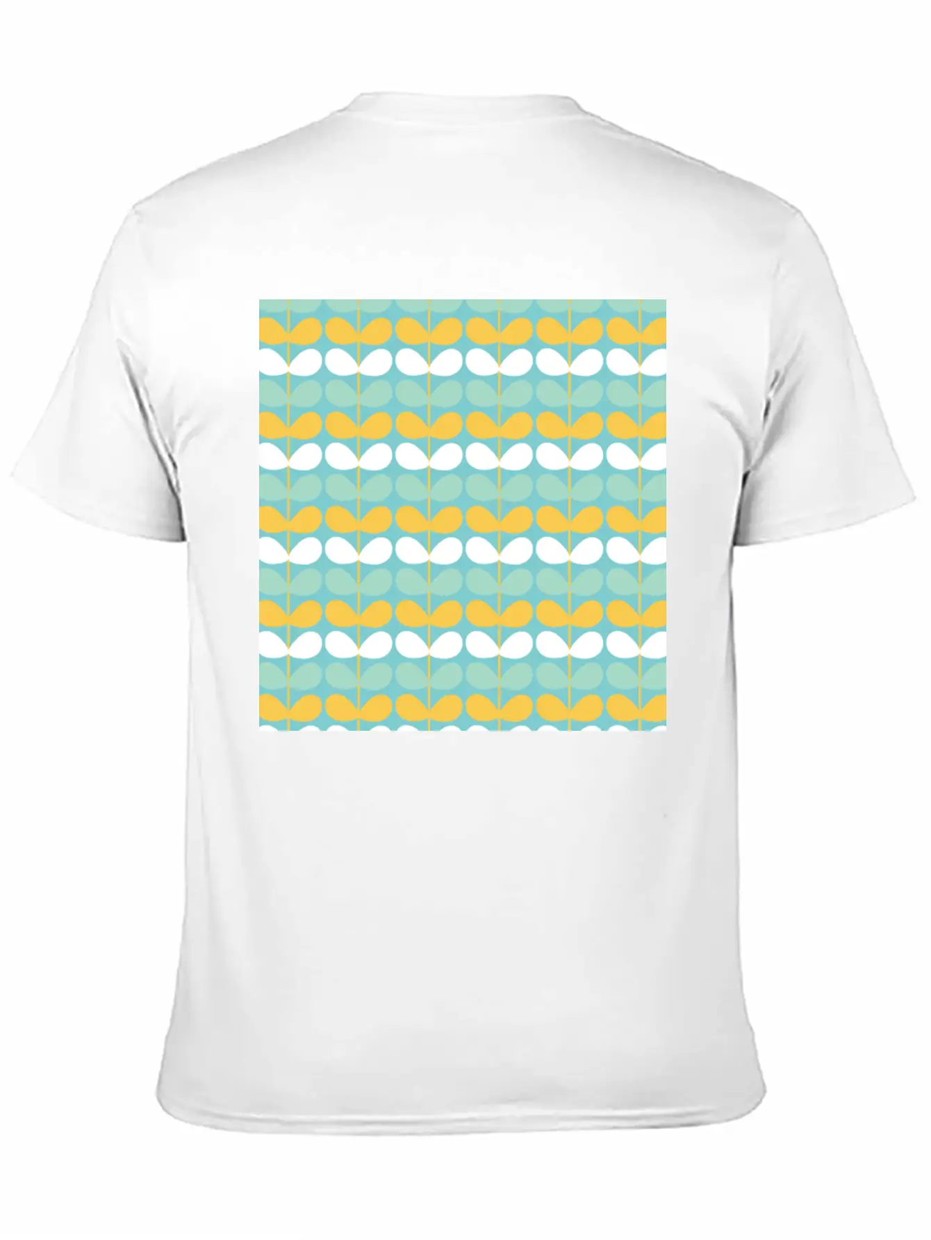 Flower Stem Pattern Unisex Short Sleeve Soft Cotton T-Shirt – Casual Everyday Wear