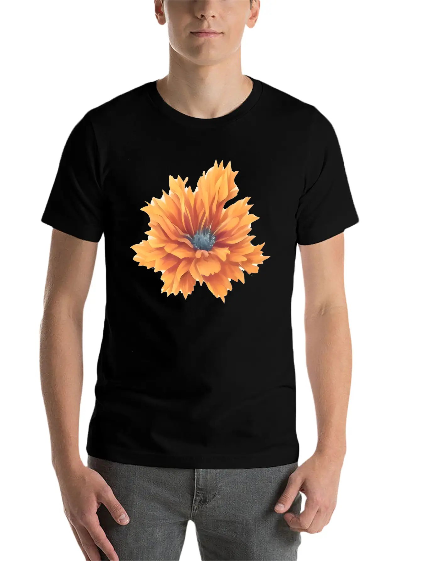 Flower Watercolor Unisex Short Sleeve Soft Cotton T-Shirt – Casual Everyday Wear