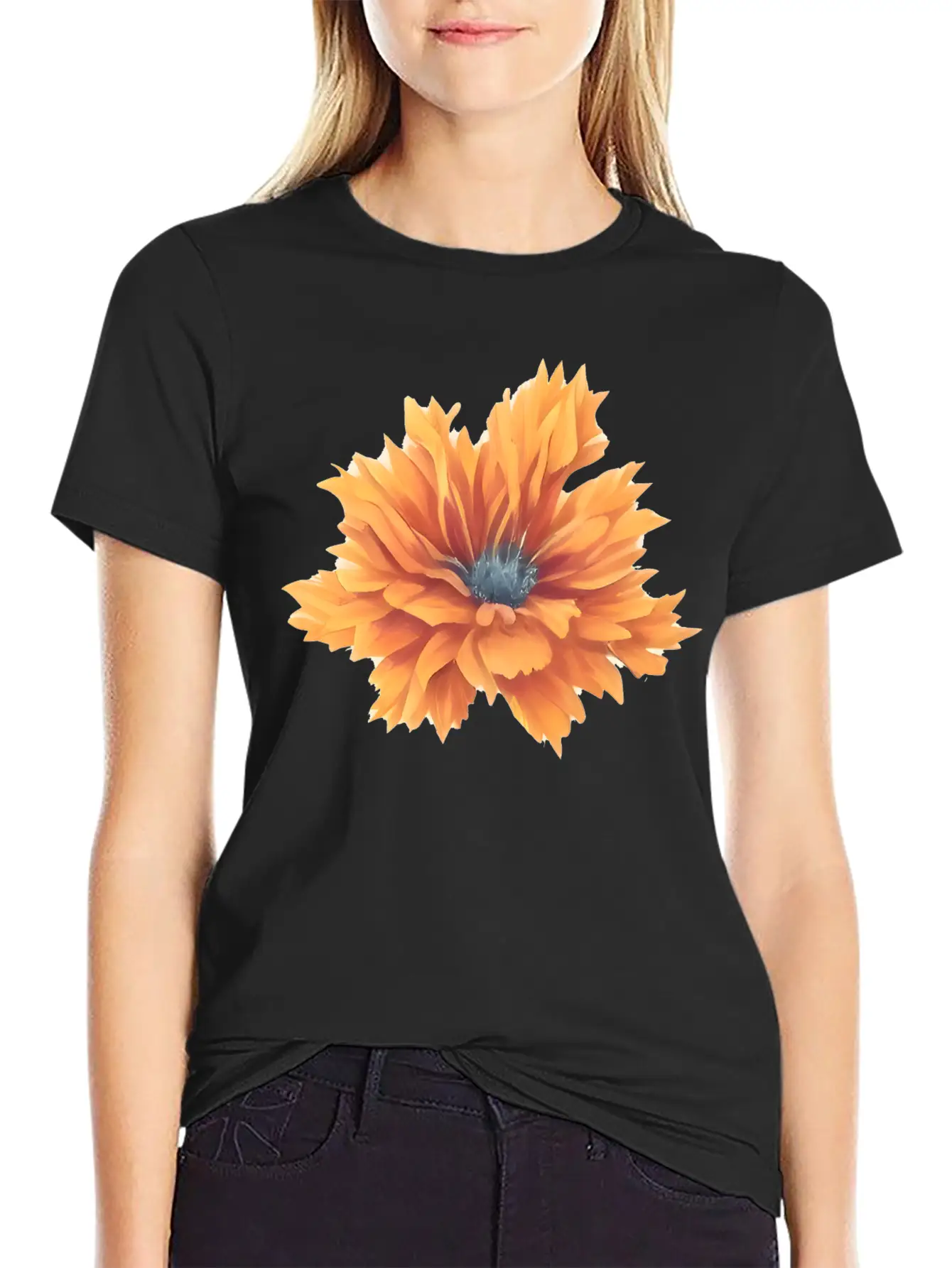 Flower Watercolor Unisex Short Sleeve Soft Cotton T-Shirt – Casual Everyday Wear