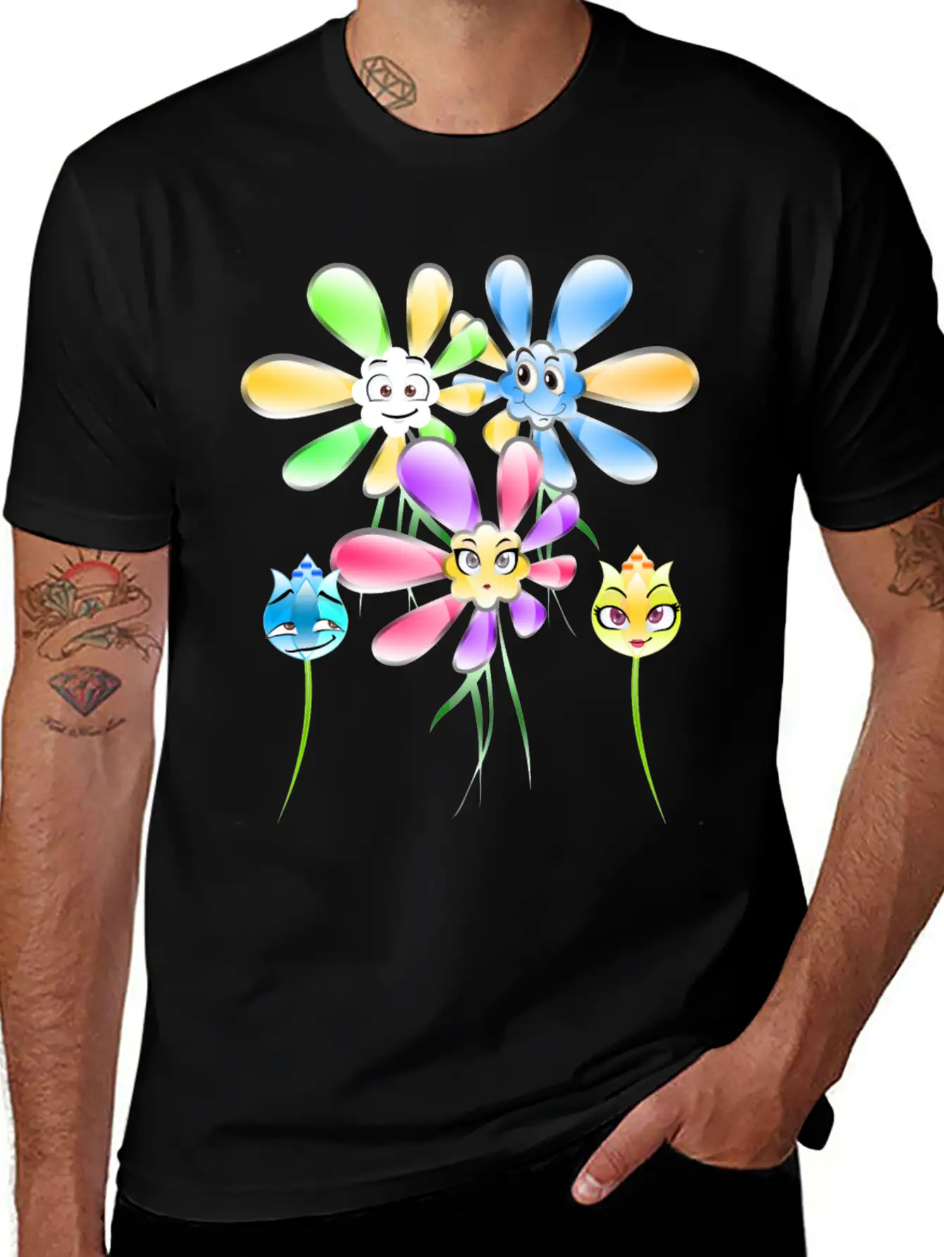 Flowers Summertime Essential Unisex Summer Tee – Soft Cotton Casual Fit