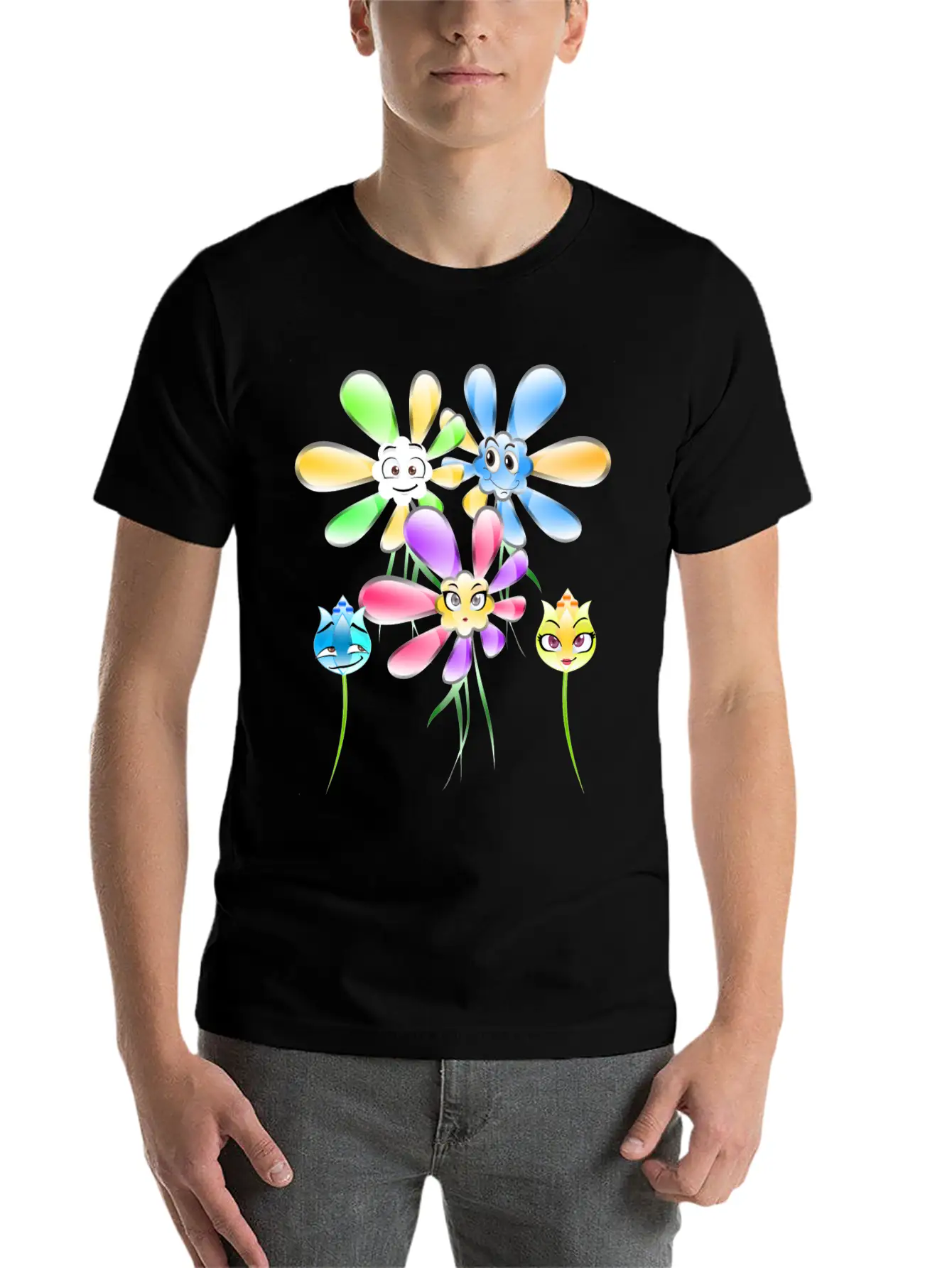 Flowers Summertime Essential Unisex Summer Tee – Soft Cotton Casual Fit