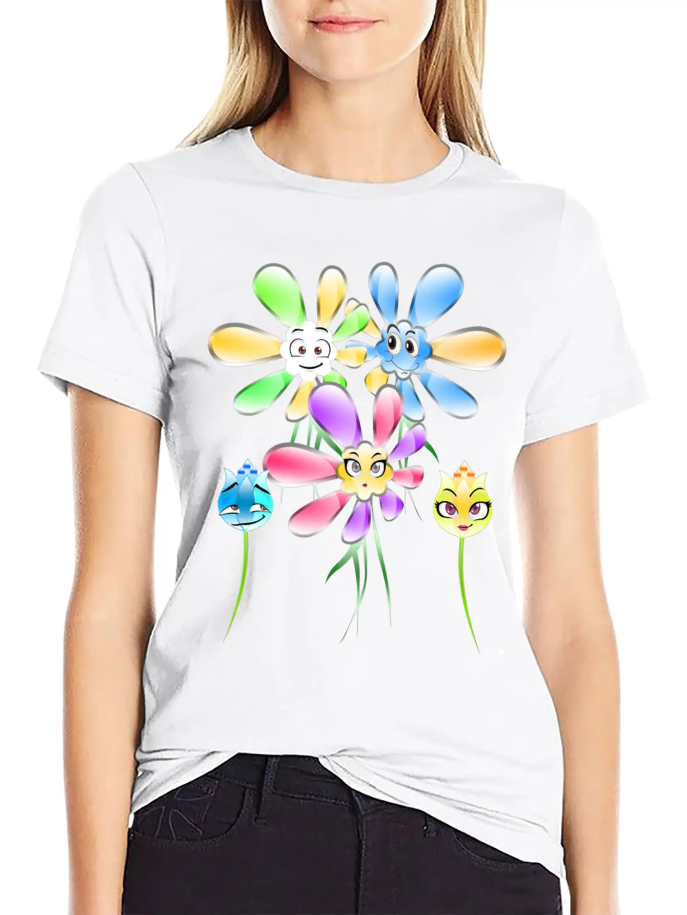 Flowers Summertime Essential Unisex Summer Tee – Soft Cotton Casual Fit