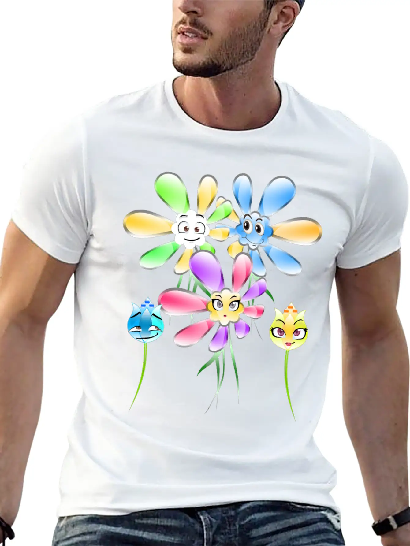 Flowers Summertime Essential Unisex Summer Tee – Soft Cotton Casual Fit