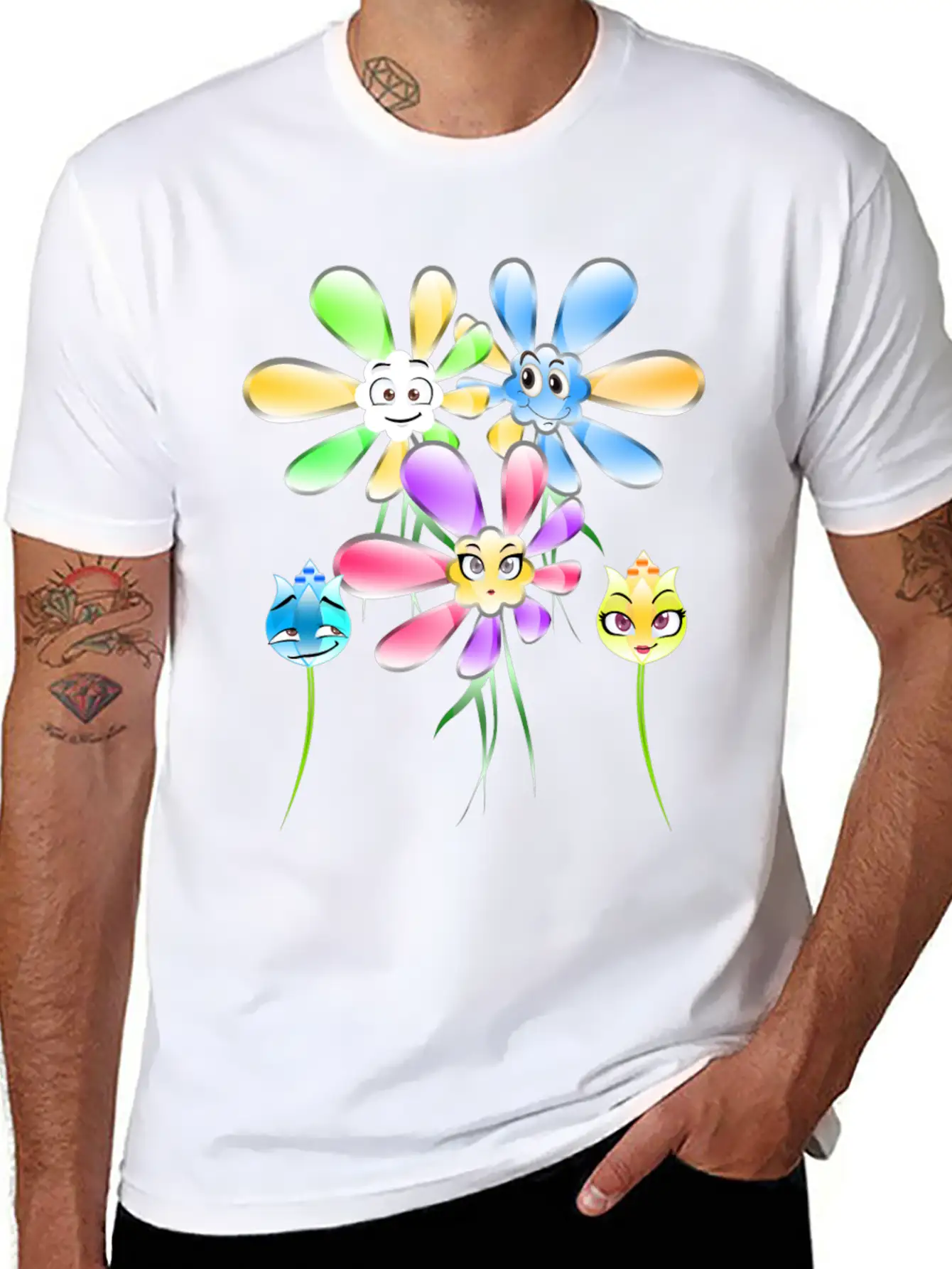 Flowers Summertime Essential Unisex Summer Tee – Soft Cotton Casual Fit