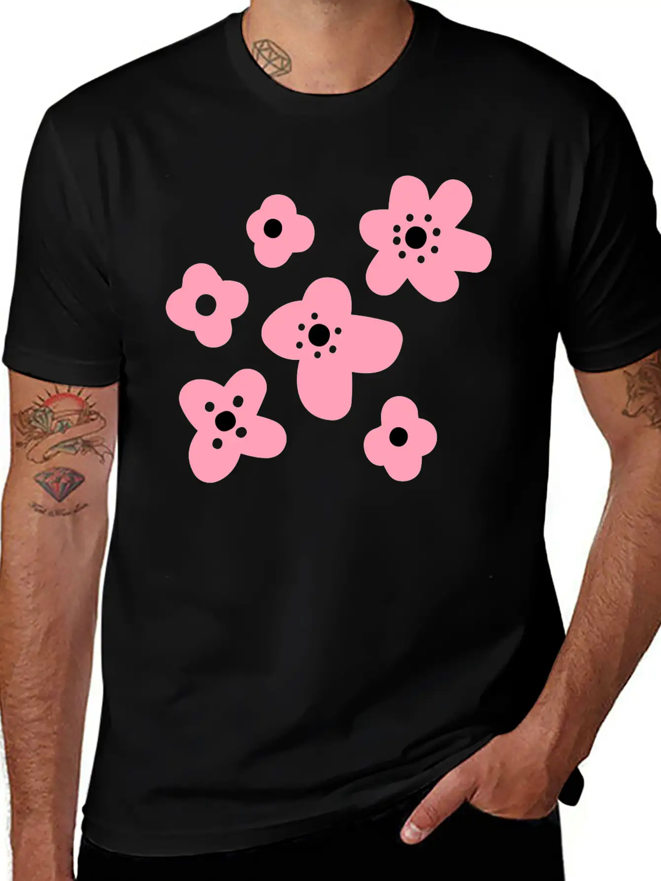 Flowers Unisex Short Sleeve Soft Cotton T-Shirt – Casual Everyday Wear