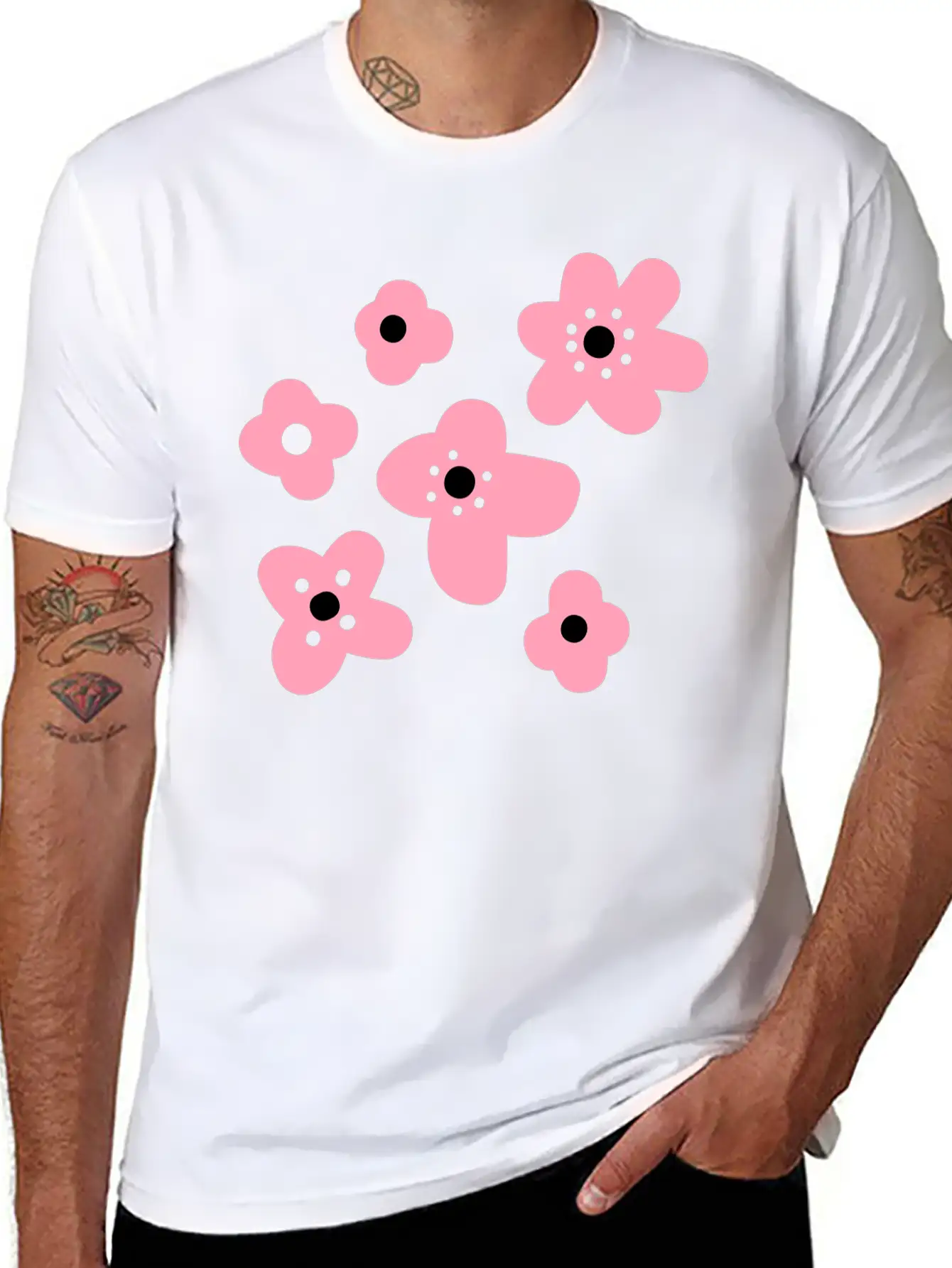 Flowers Unisex Short Sleeve Soft Cotton T-Shirt – Casual Everyday Wear