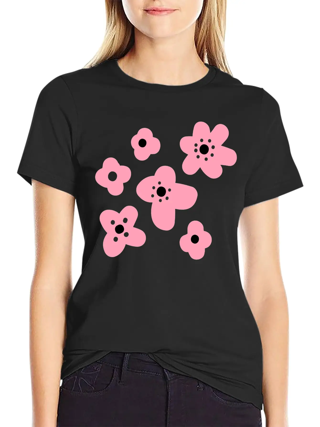 Flowers Unisex Short Sleeve Soft Cotton T-Shirt – Casual Everyday Wear