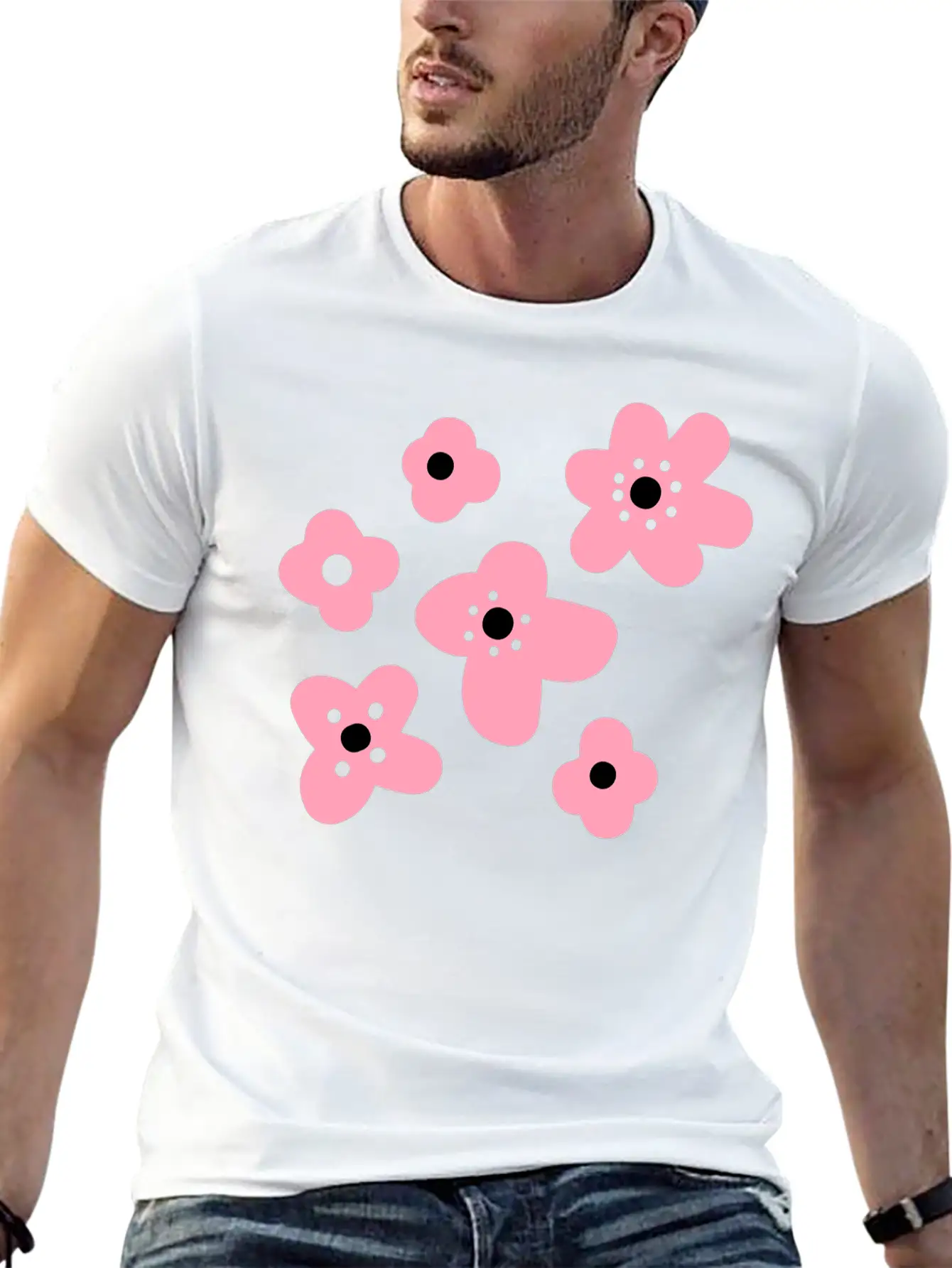 Flowers Unisex Short Sleeve Soft Cotton T-Shirt – Casual Everyday Wear