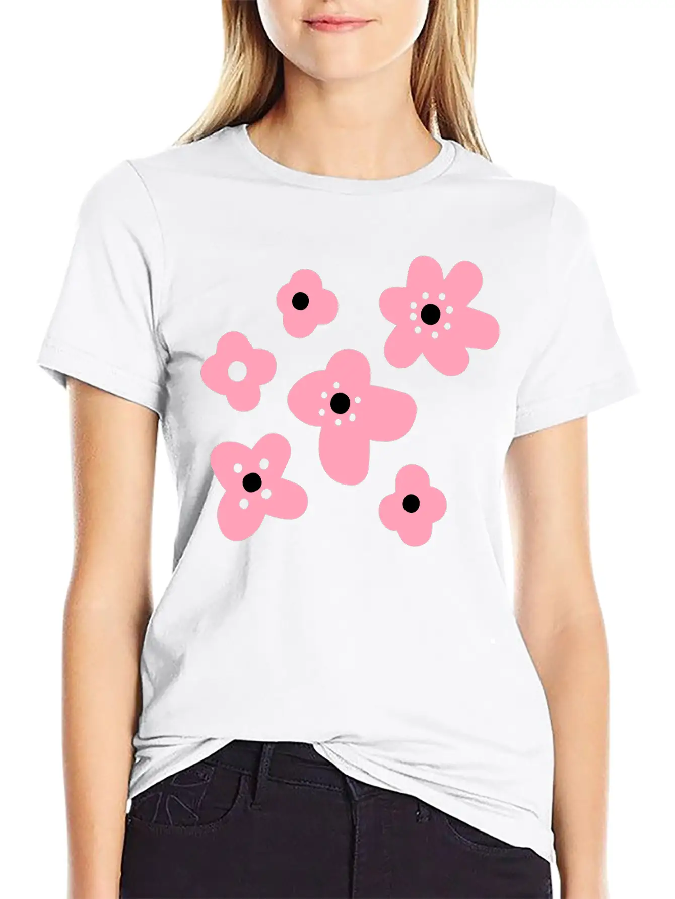 Flowers Unisex Short Sleeve Soft Cotton T-Shirt – Casual Everyday Wear