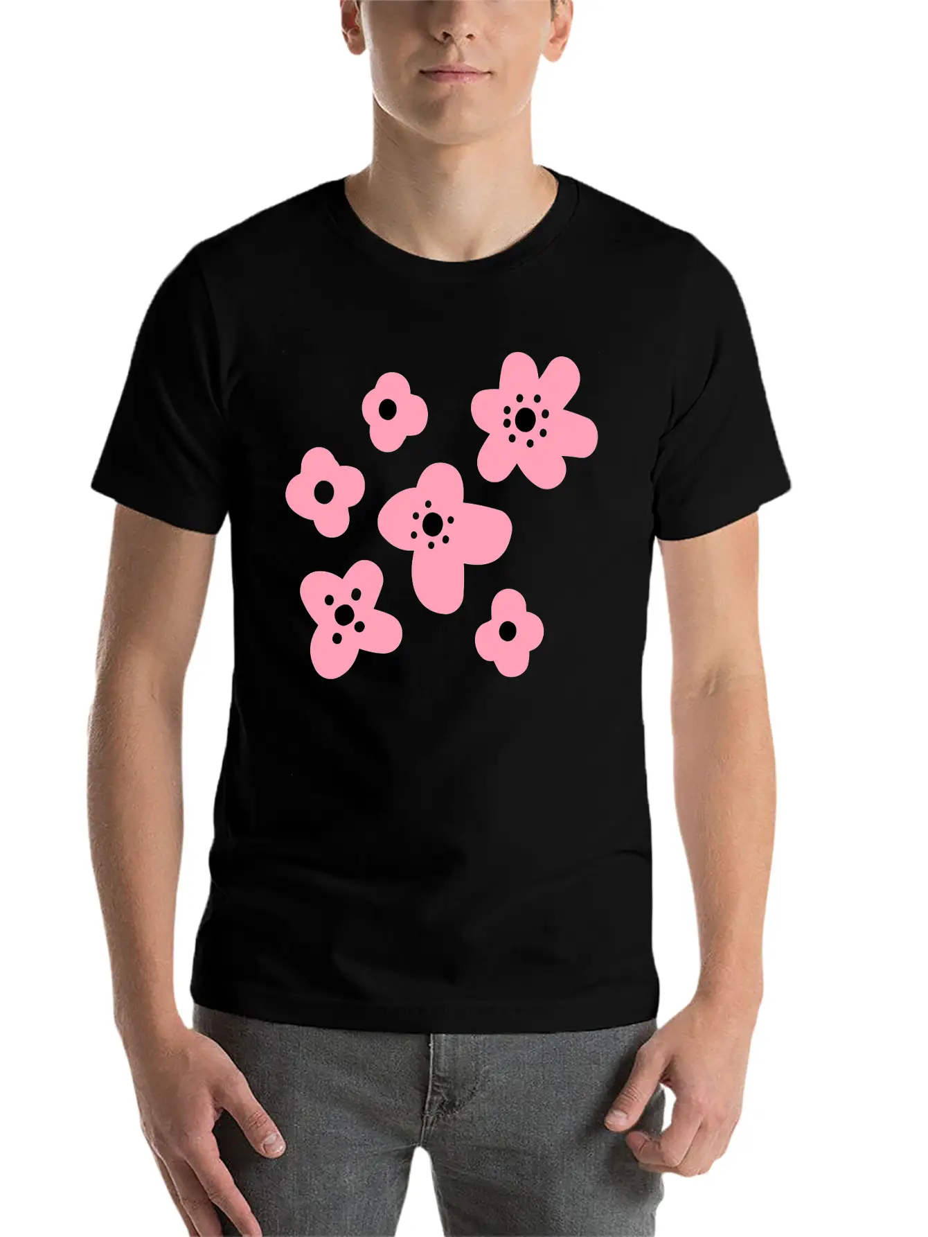 Flowers Unisex Short Sleeve Soft Cotton T-Shirt – Casual Everyday Wear