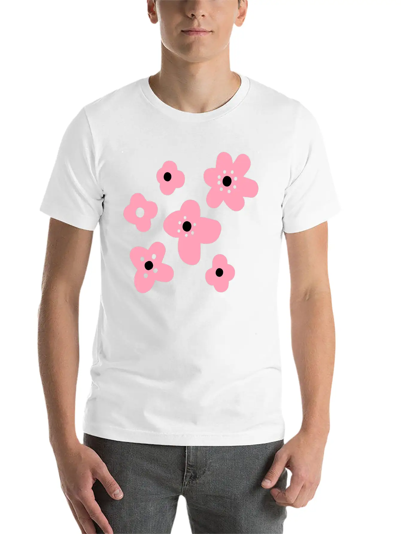 Flowers Unisex Short Sleeve Soft Cotton T-Shirt – Casual Everyday Wear