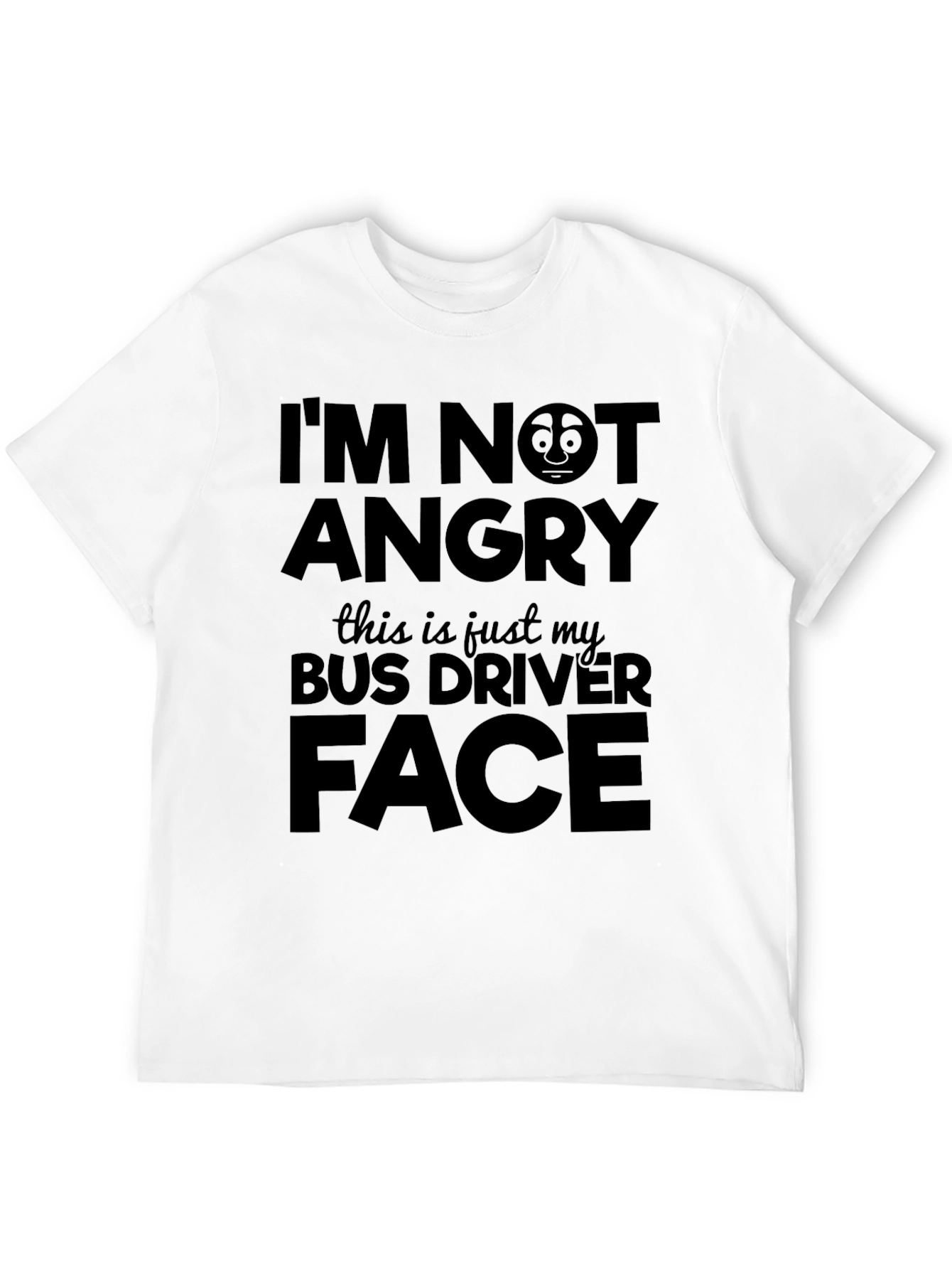 Funny Bus Driver Face T-Shirt - Black