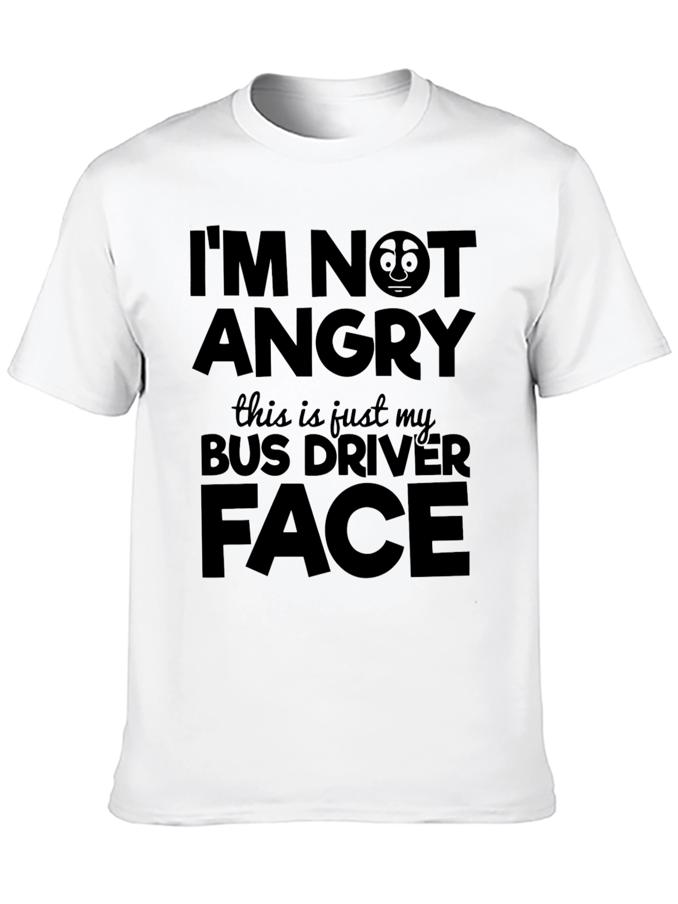 Funny Bus Driver Face T-Shirt - Black