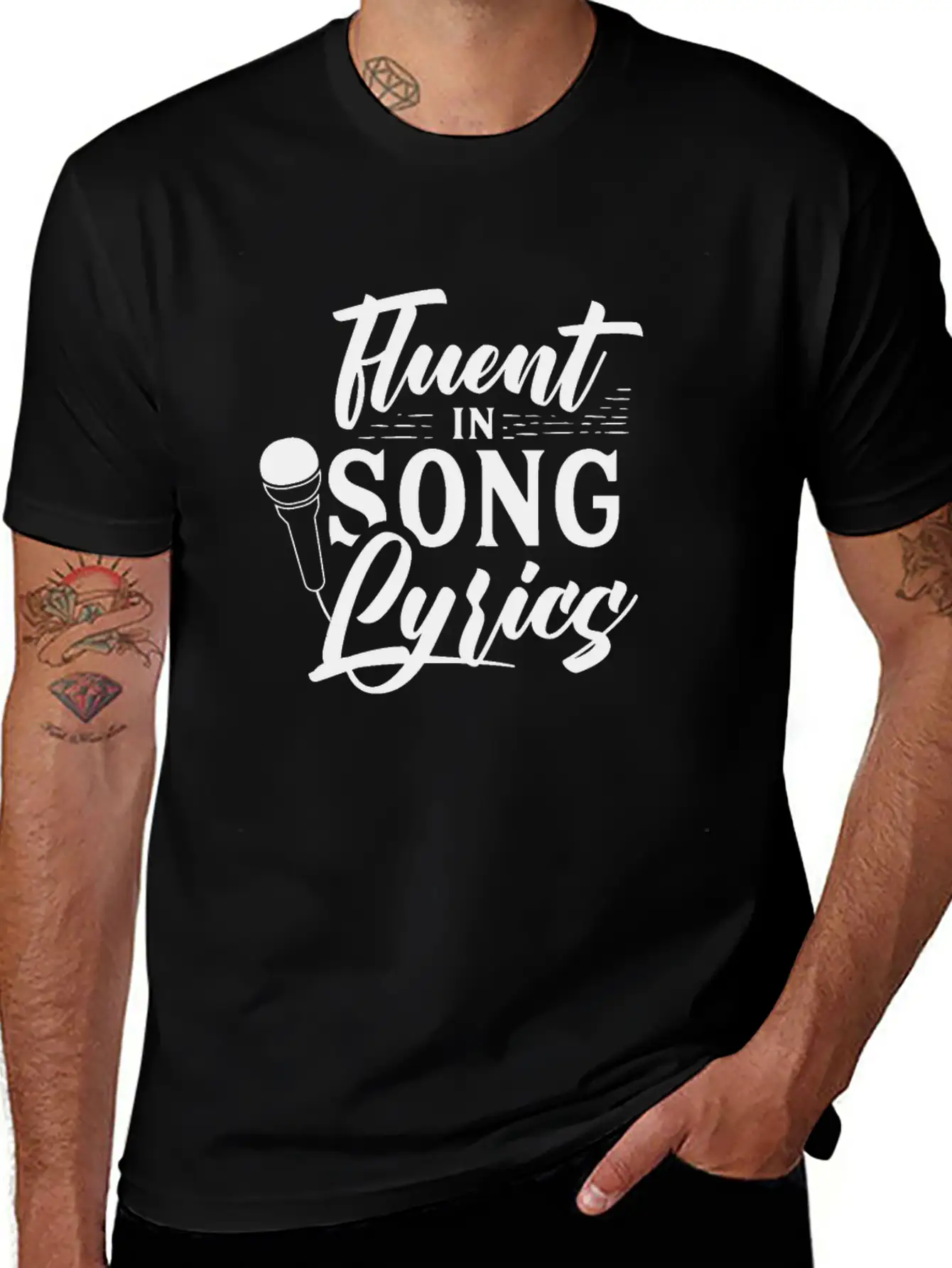 Fluent In Song Lyrics Singer Choir Singing Sing Stylish Everyday T-Shirt – Unisex Basic Cotton Tee