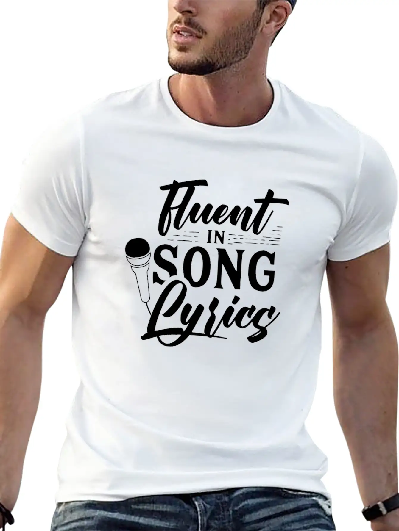 Fluent In Song Lyrics Singer Choir Singing Sing Stylish Everyday T-Shirt – Unisex Basic Cotton Tee