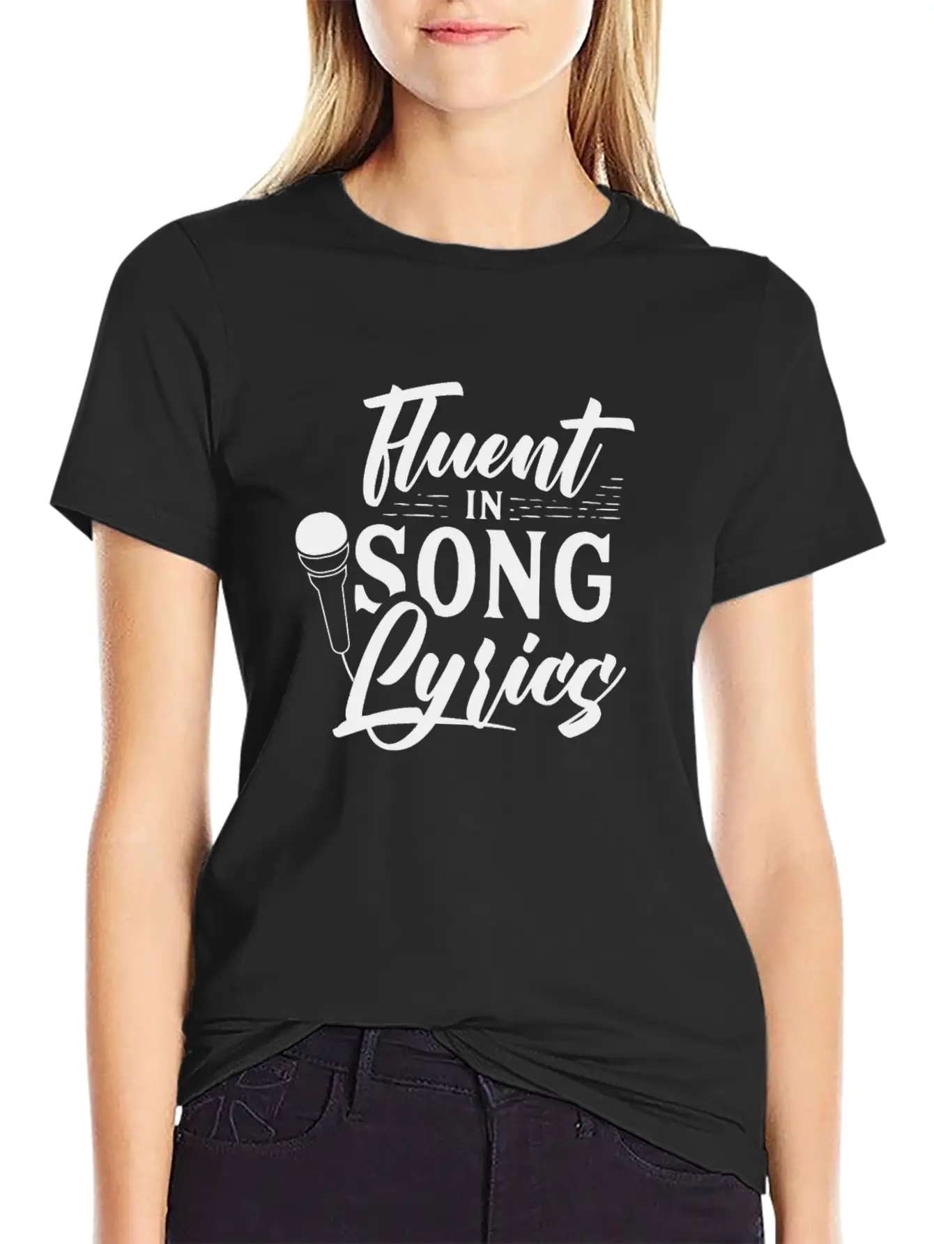 Fluent In Song Lyrics Singer Choir Singing Sing Stylish Everyday T-Shirt – Unisex Basic Cotton Tee