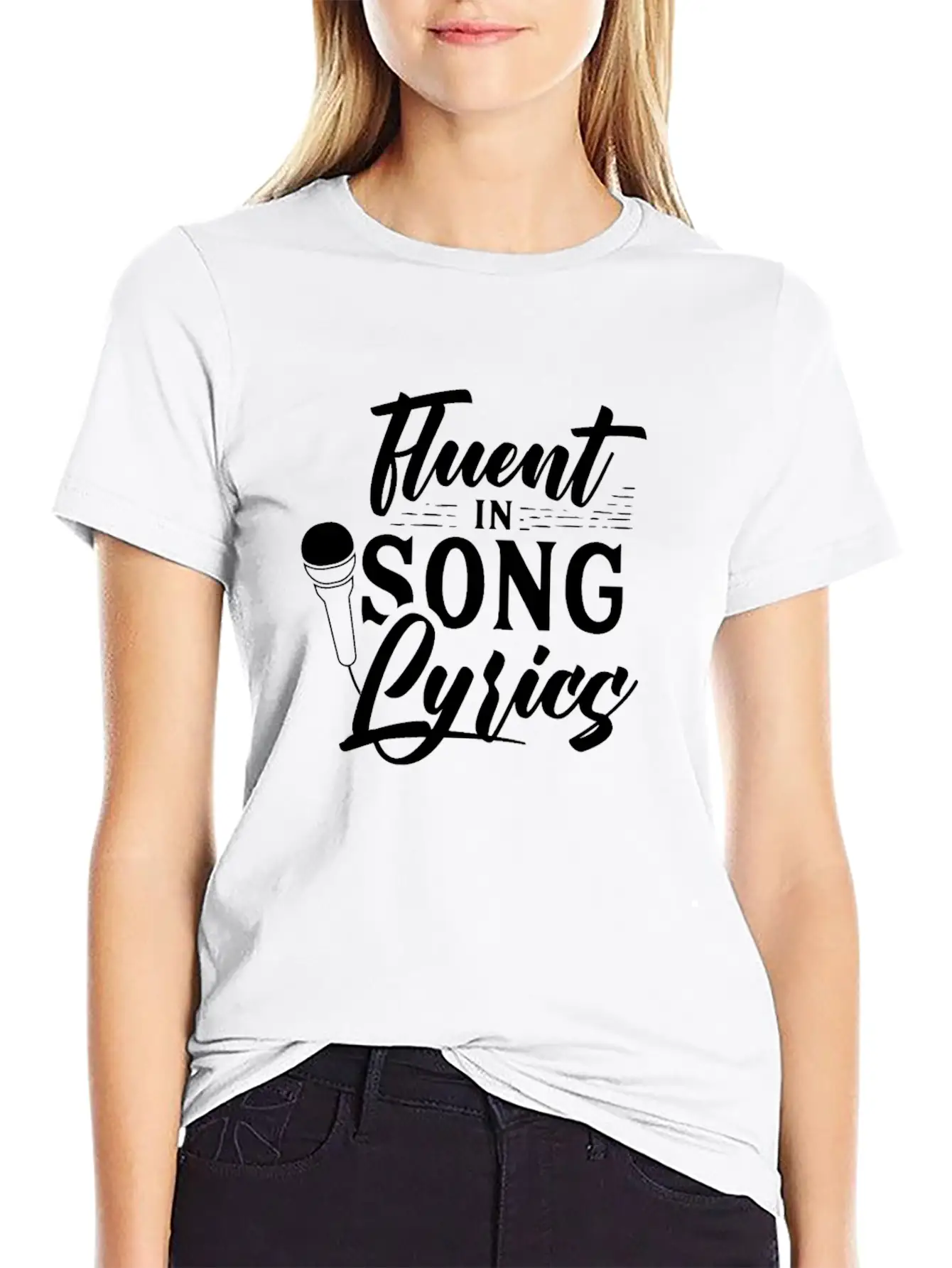 Fluent In Song Lyrics Singer Choir Singing Sing Stylish Everyday T-Shirt – Unisex Basic Cotton Tee