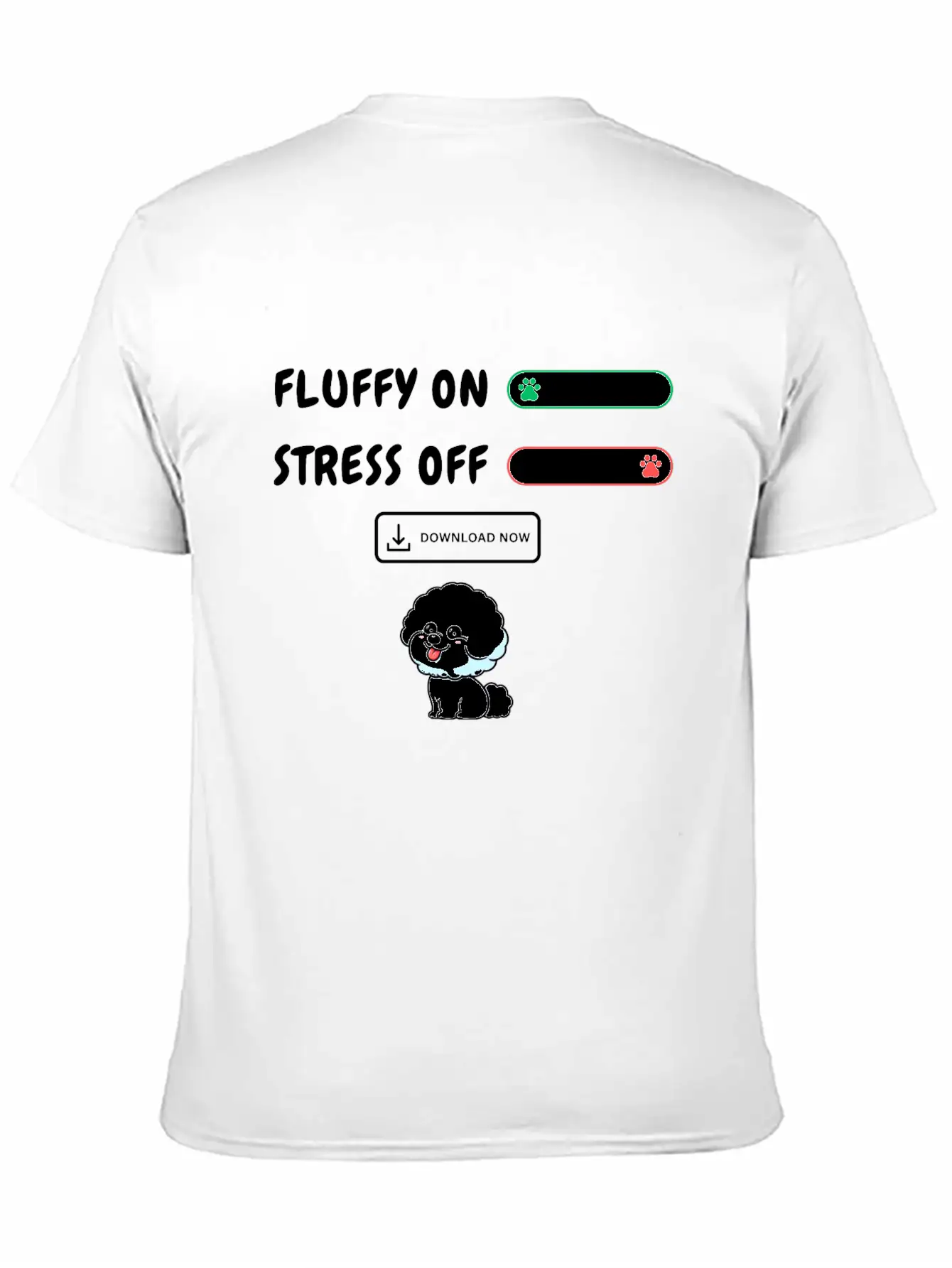 Fluffy On Stress Off Stylish Everyday T-Shirt – Unisex Basic Cotton Tee