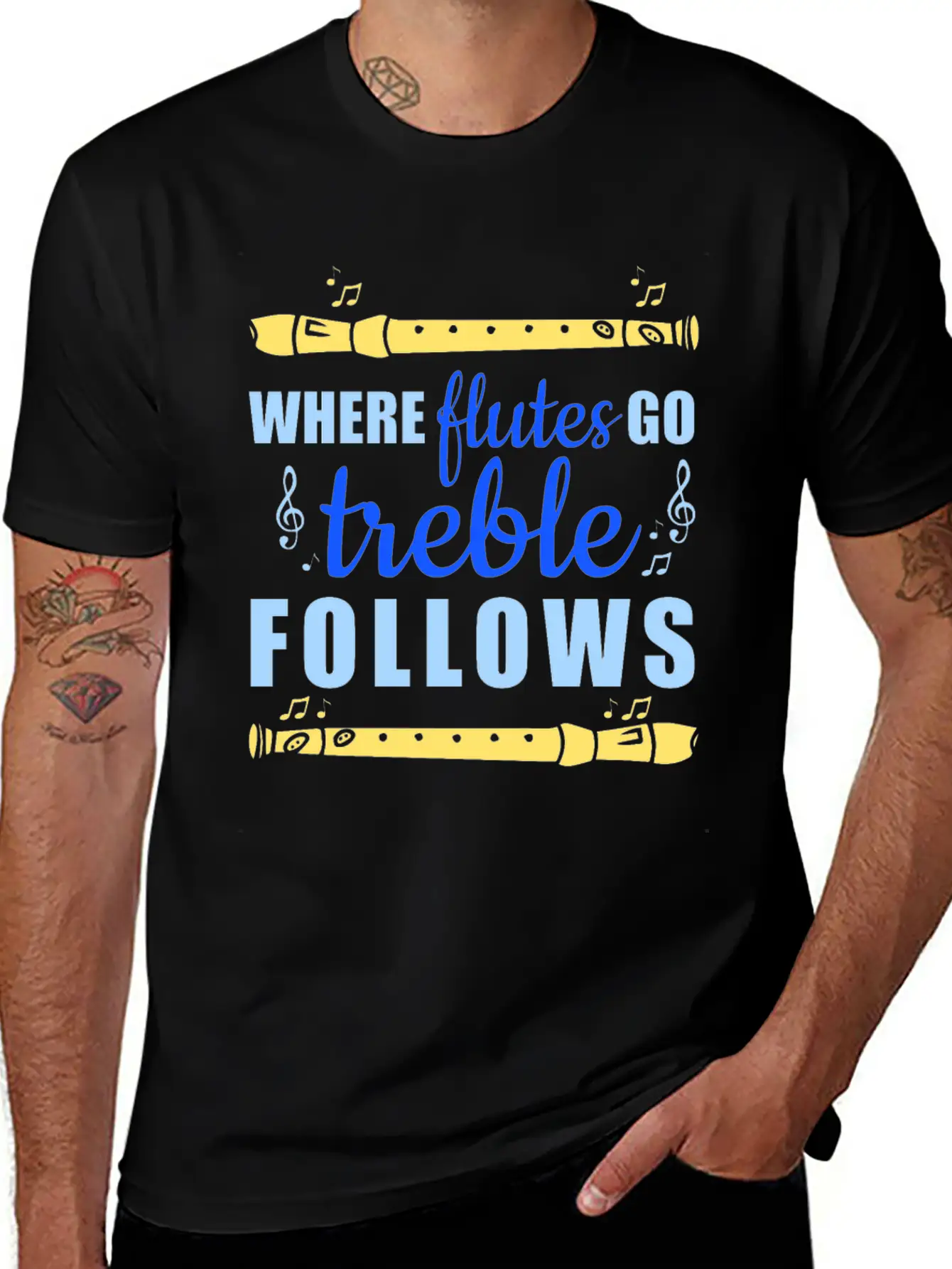 Flute Flutist Musician Music Gift Unisex Short Sleeve Soft Cotton T-Shirt – Casual Everyday Wear