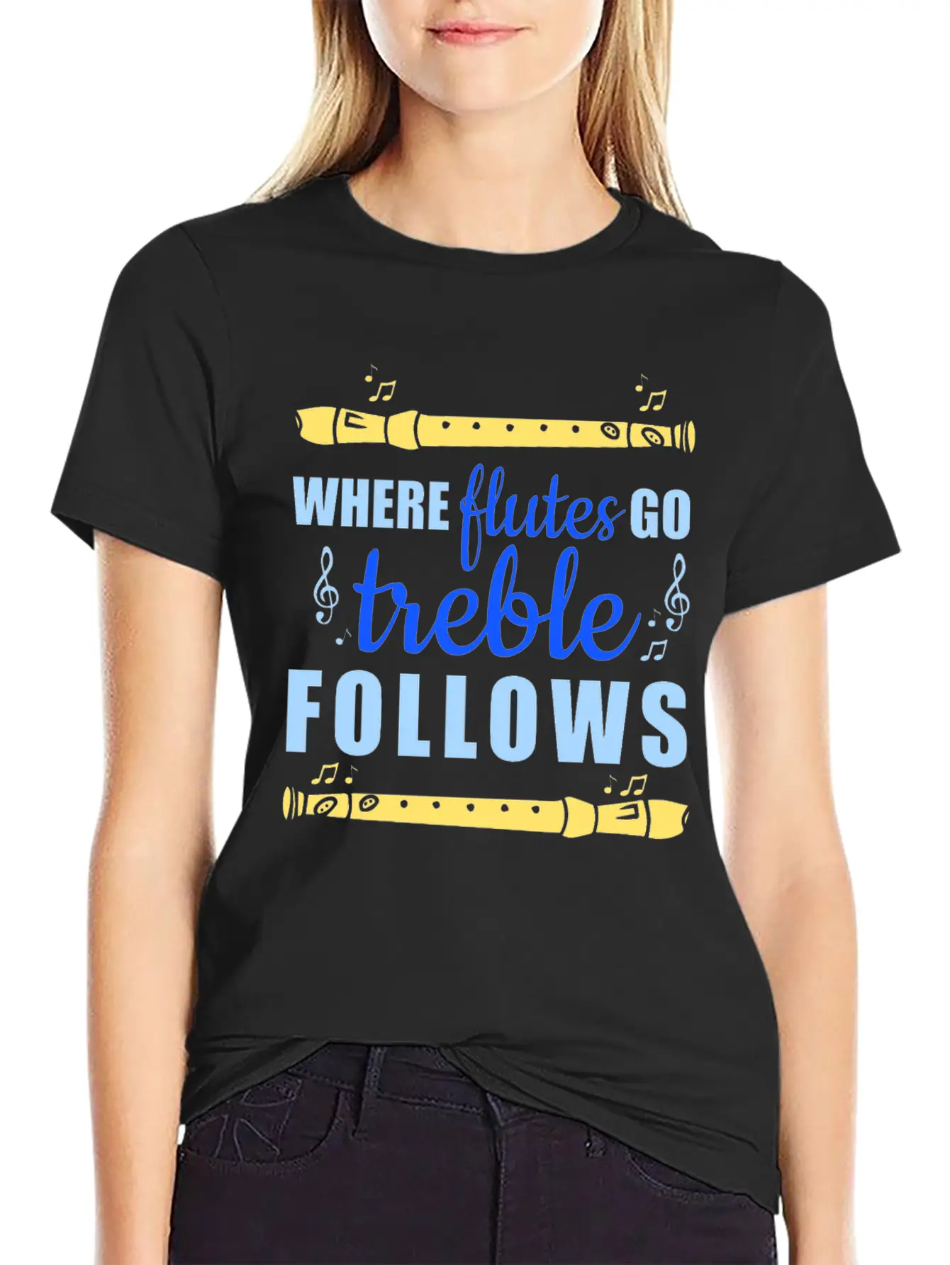 Flute Flutist Musician Music Gift Unisex Short Sleeve Soft Cotton T-Shirt – Casual Everyday Wear