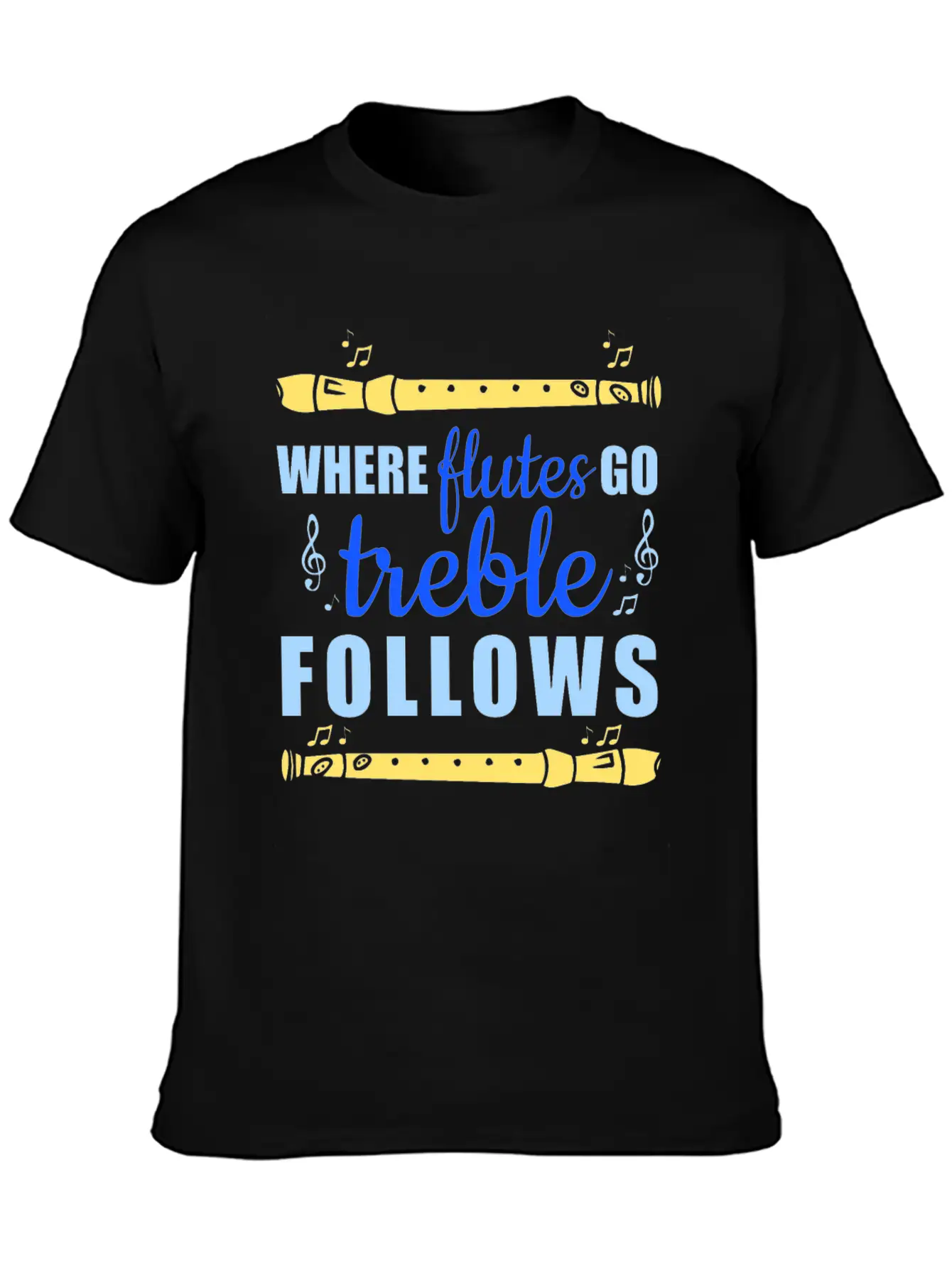Flute Flutist Musician Music Gift Unisex Short Sleeve Soft Cotton T-Shirt – Casual Everyday Wear
