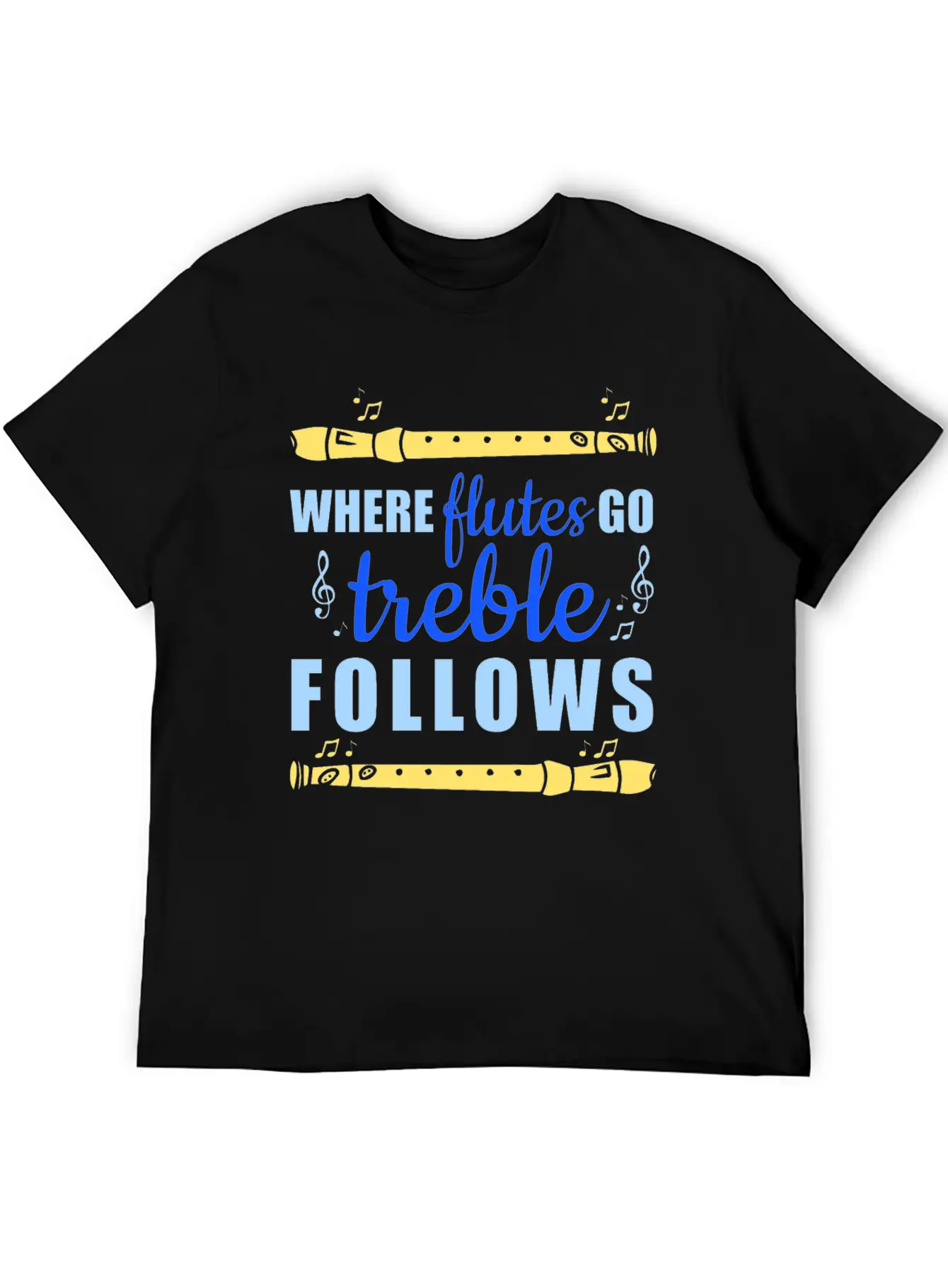 Flute Flutist Musician Music Gift Unisex Short Sleeve Soft Cotton T-Shirt – Casual Everyday Wear