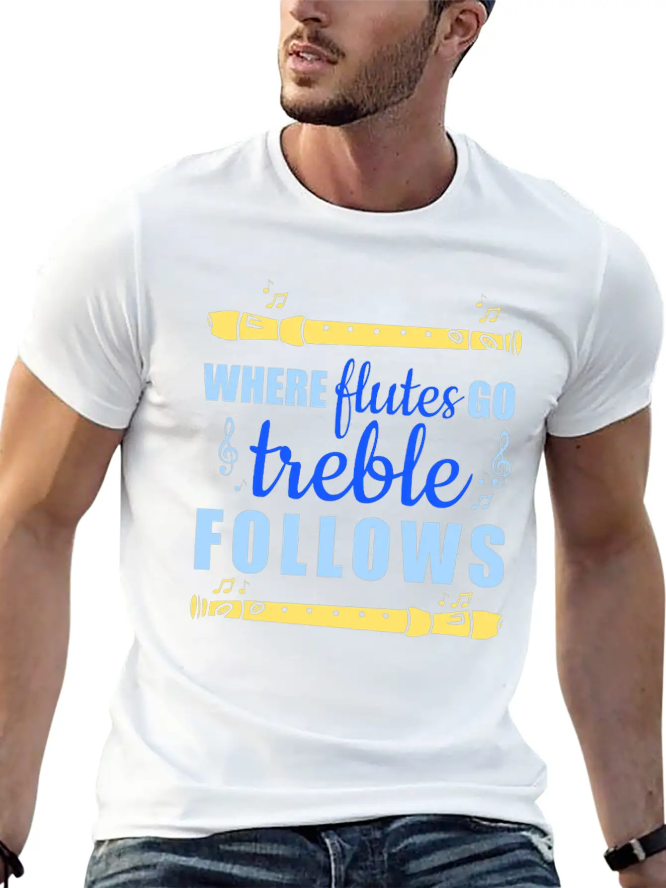 Flute Flutist Musician Music Gift Unisex Short Sleeve Soft Cotton T-Shirt – Casual Everyday Wear