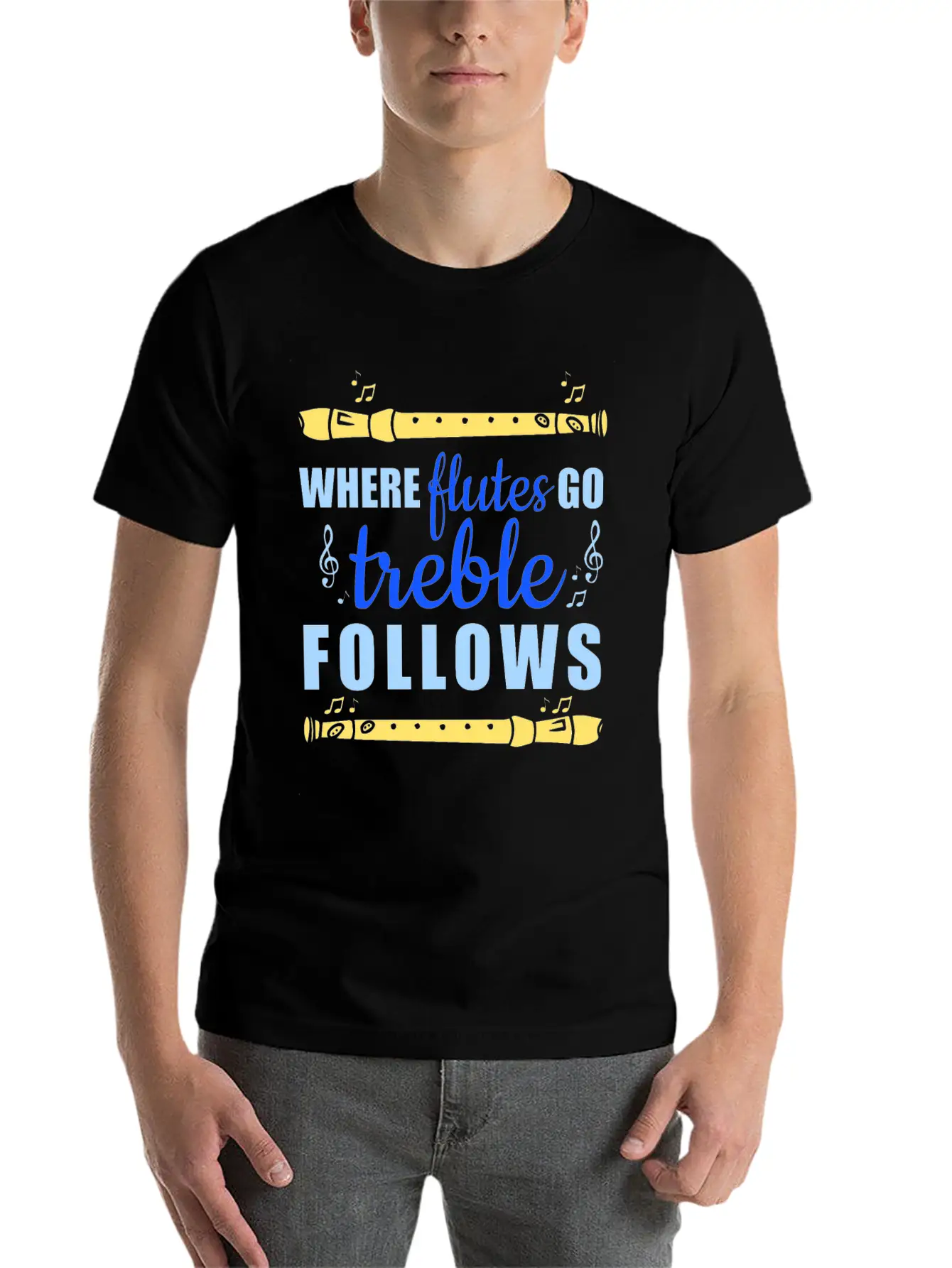 Flute Flutist Musician Music Gift Unisex Short Sleeve Soft Cotton T-Shirt – Casual Everyday Wear