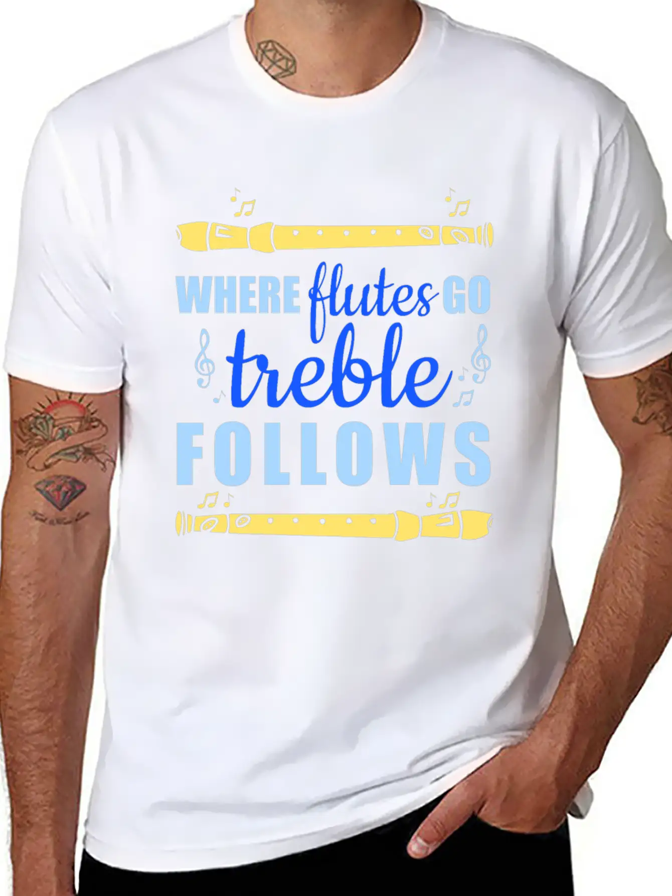 Flute Flutist Musician Music Gift Unisex Short Sleeve Soft Cotton T-Shirt – Casual Everyday Wear