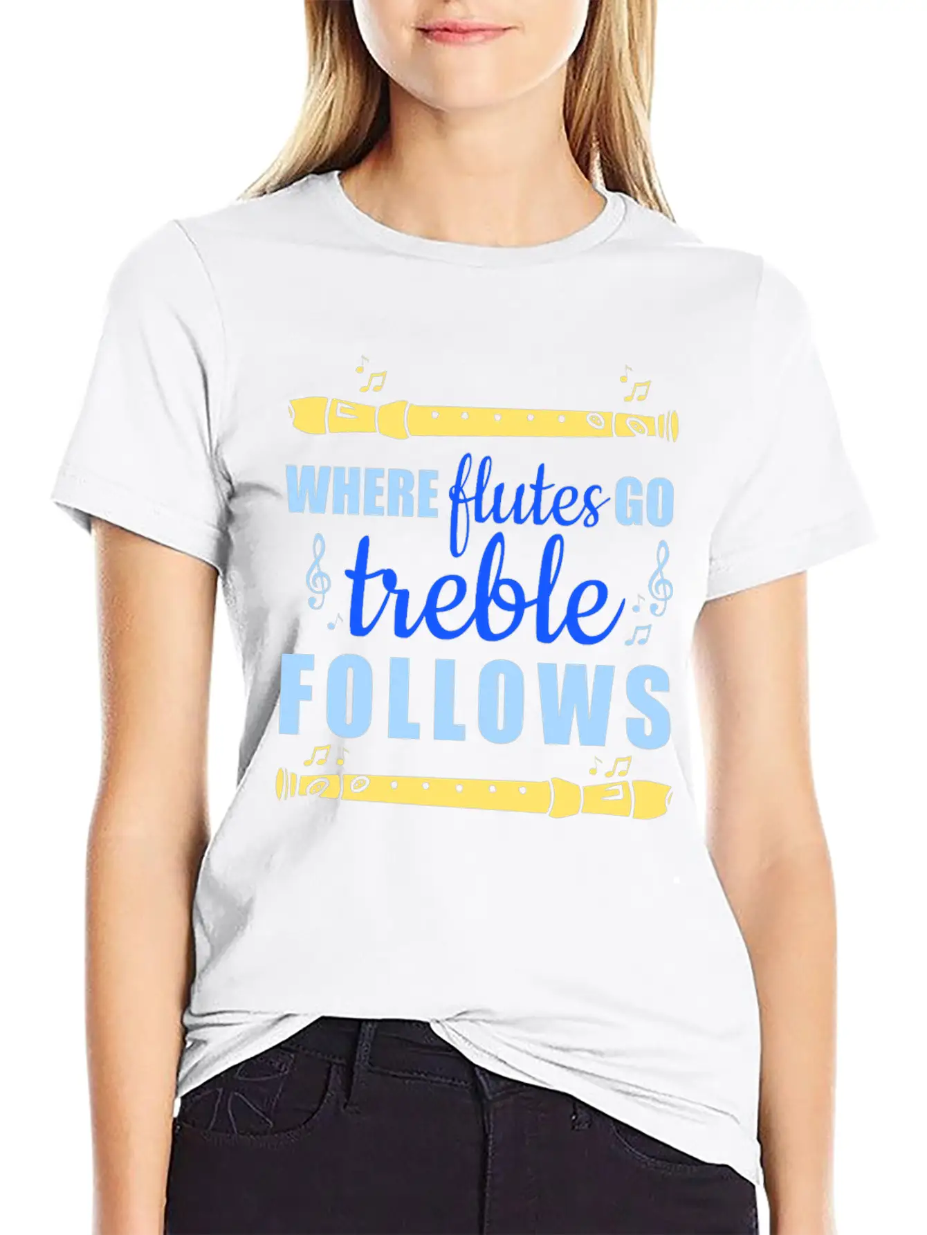 Flute Flutist Musician Music Gift Unisex Short Sleeve Soft Cotton T-Shirt – Casual Everyday Wear