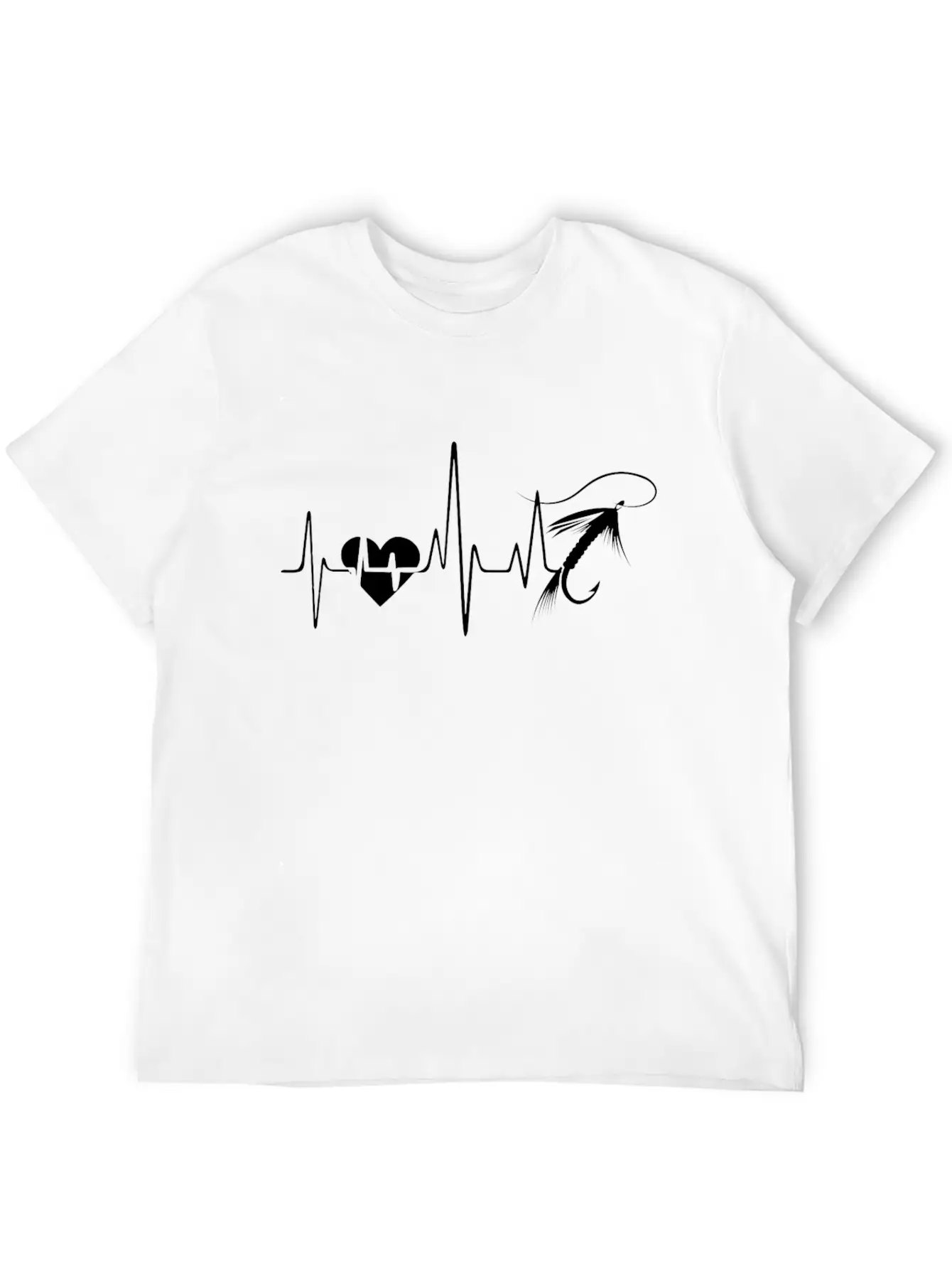 Fly Fishing Heartbeat Shirt Unisex Short Sleeve Soft Cotton T-Shirt – Casual Everyday Wear