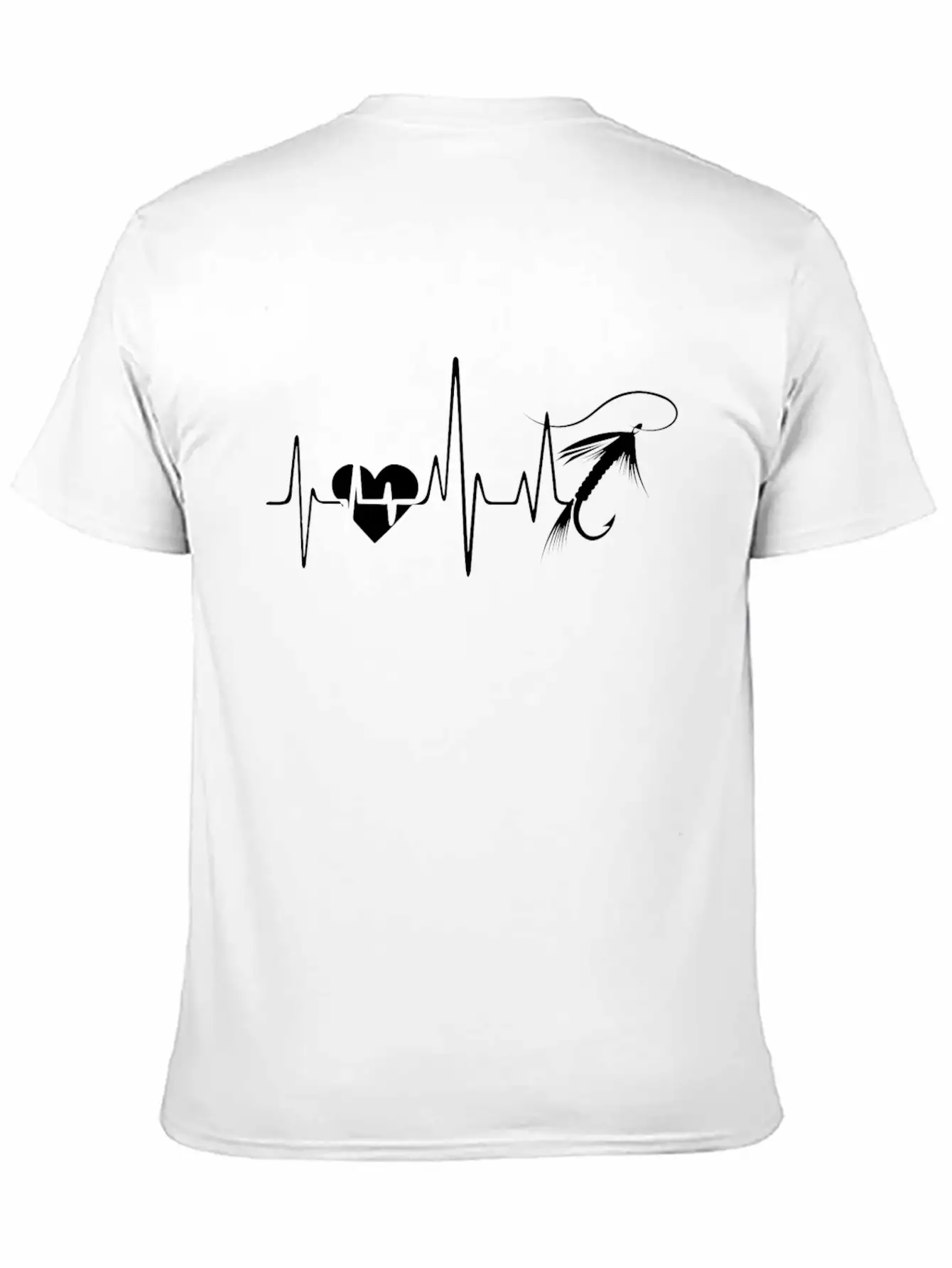 Fly Fishing Heartbeat Shirt Unisex Short Sleeve Soft Cotton T-Shirt – Casual Everyday Wear