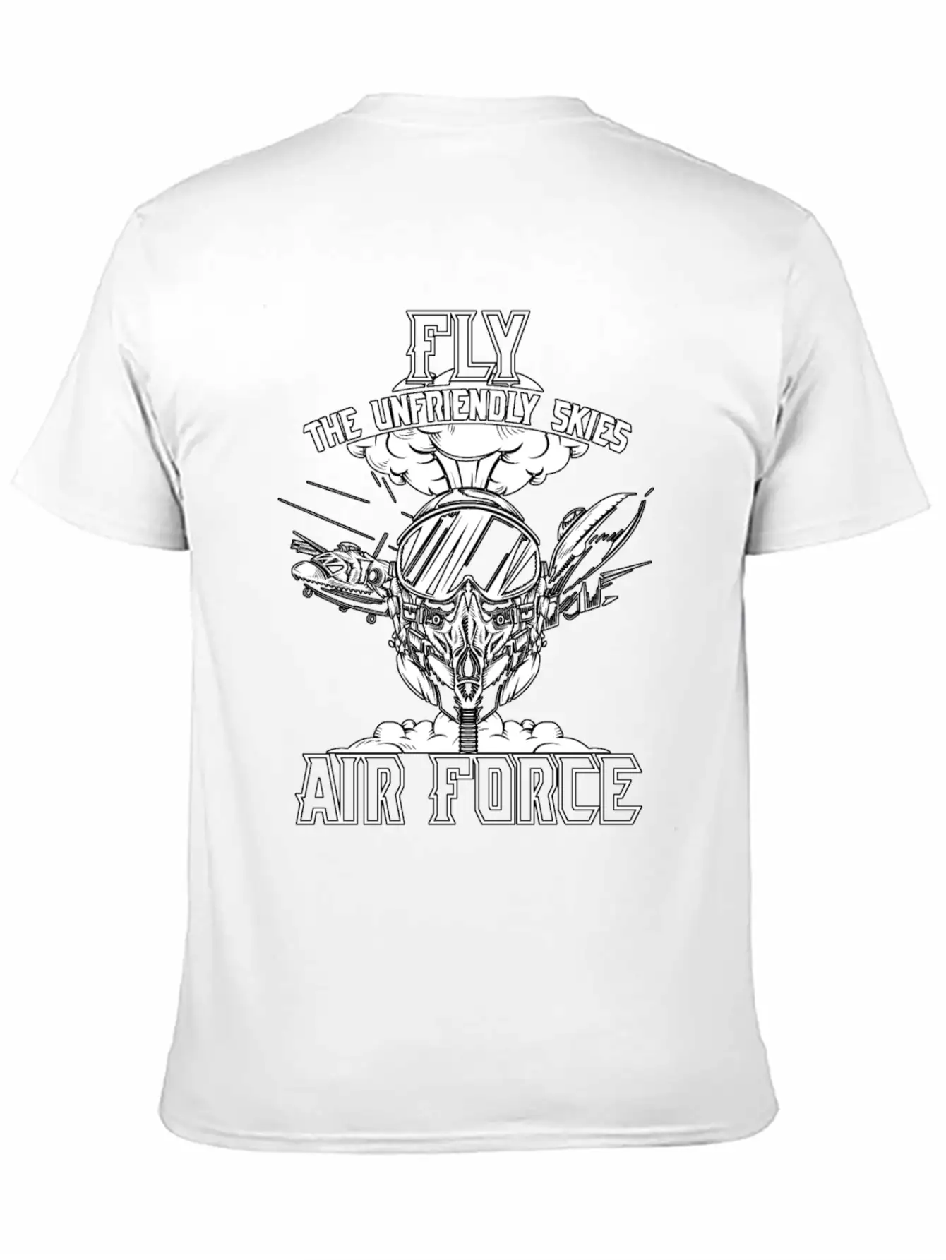 Fly The Unfriendly Skies Air Force Unisex Short Sleeve Soft Cotton T-Shirt – Casual Everyday Wear