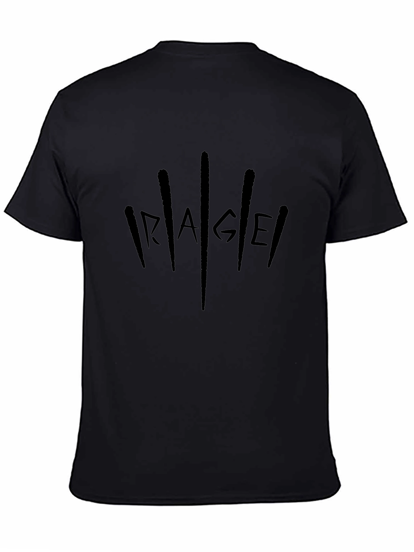 RAGE Graphic Print Black T-Shirt - Casual Cotton Tee