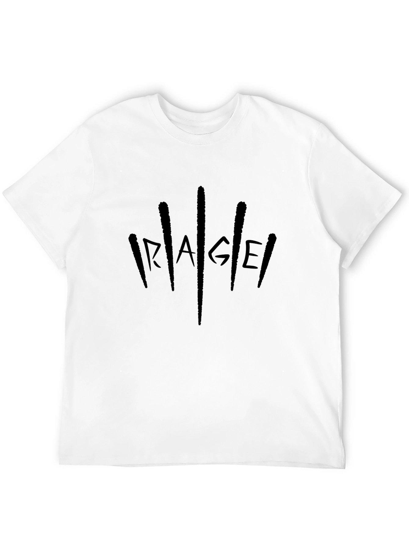 RAGE Graphic Print Black T-Shirt - Casual Cotton Tee