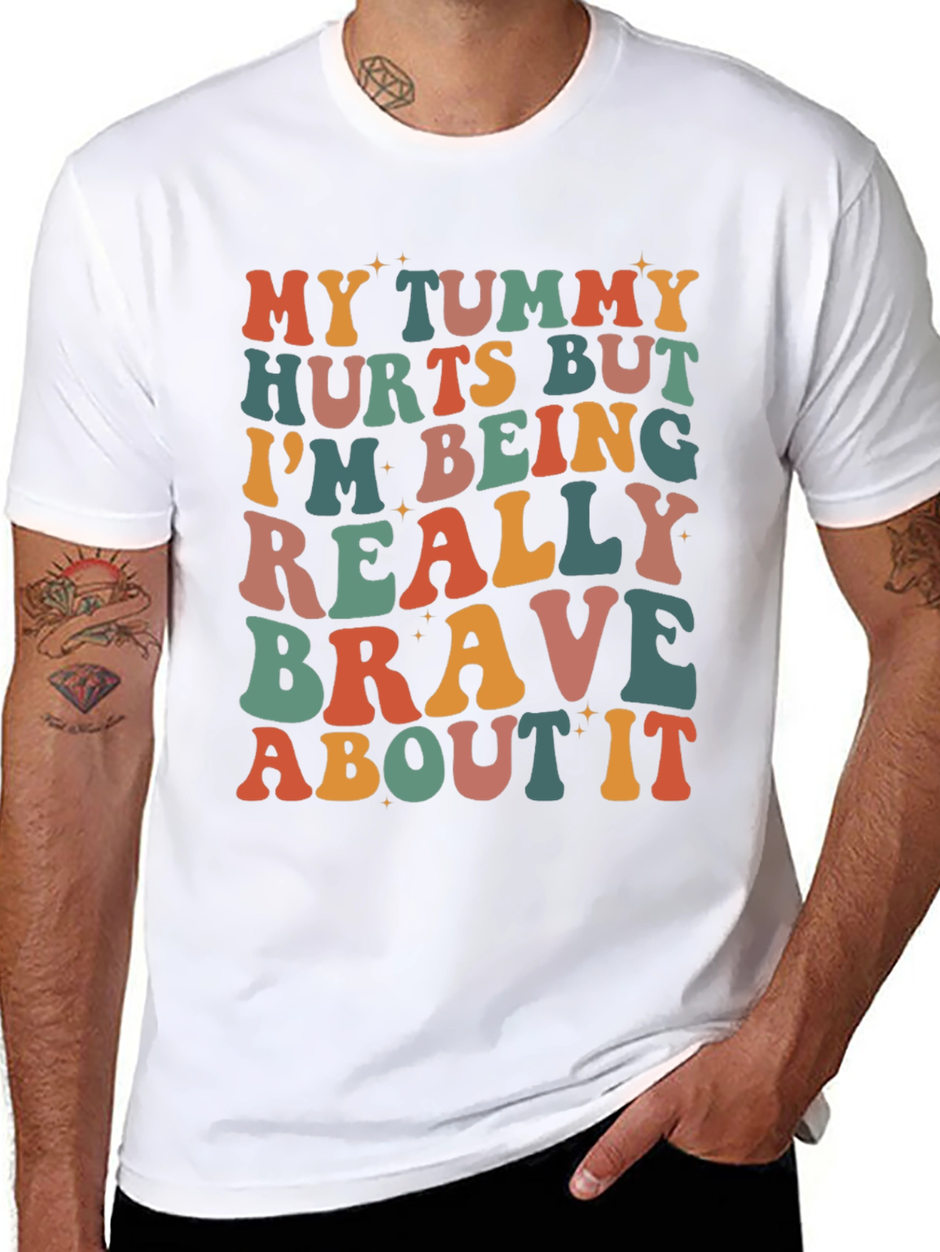 Funny Tummy Hurts Brave Graphic Tee