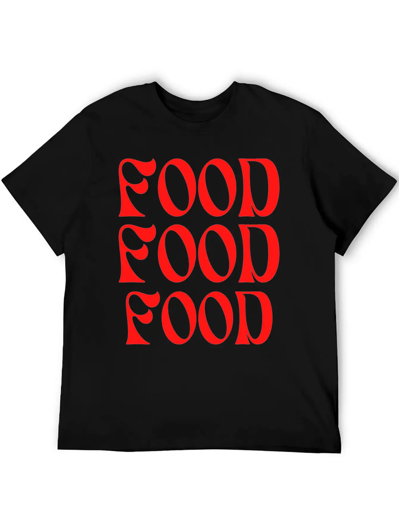 Food Typography Unisex Short Sleeve Soft Cotton T-Shirt – Casual Everyday Wear