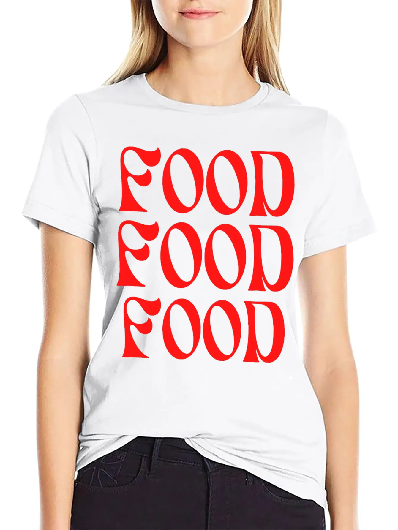 Food Typography Unisex Short Sleeve Soft Cotton T-Shirt – Casual Everyday Wear