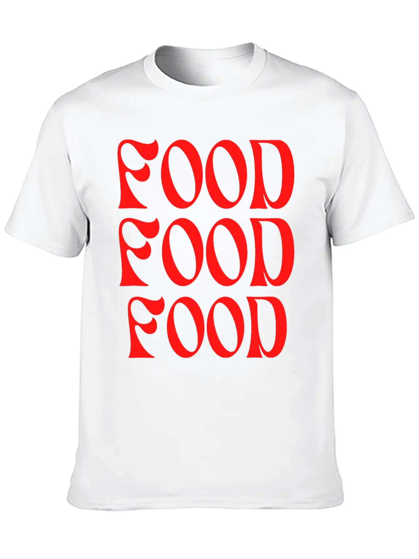 Food Typography Unisex Short Sleeve Soft Cotton T-Shirt – Casual Everyday Wear