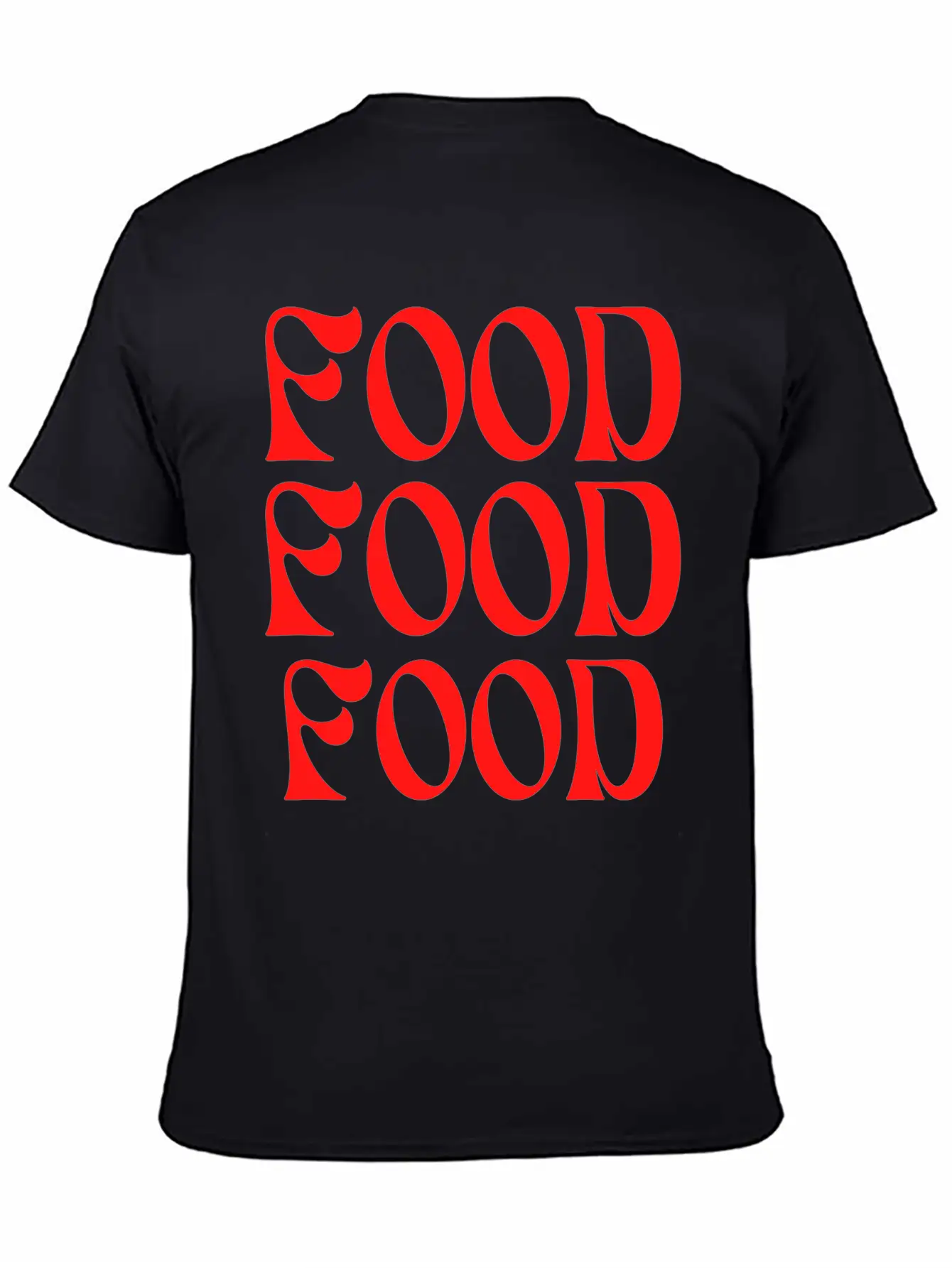 Food Typography Unisex Short Sleeve Soft Cotton T-Shirt – Casual Everyday Wear