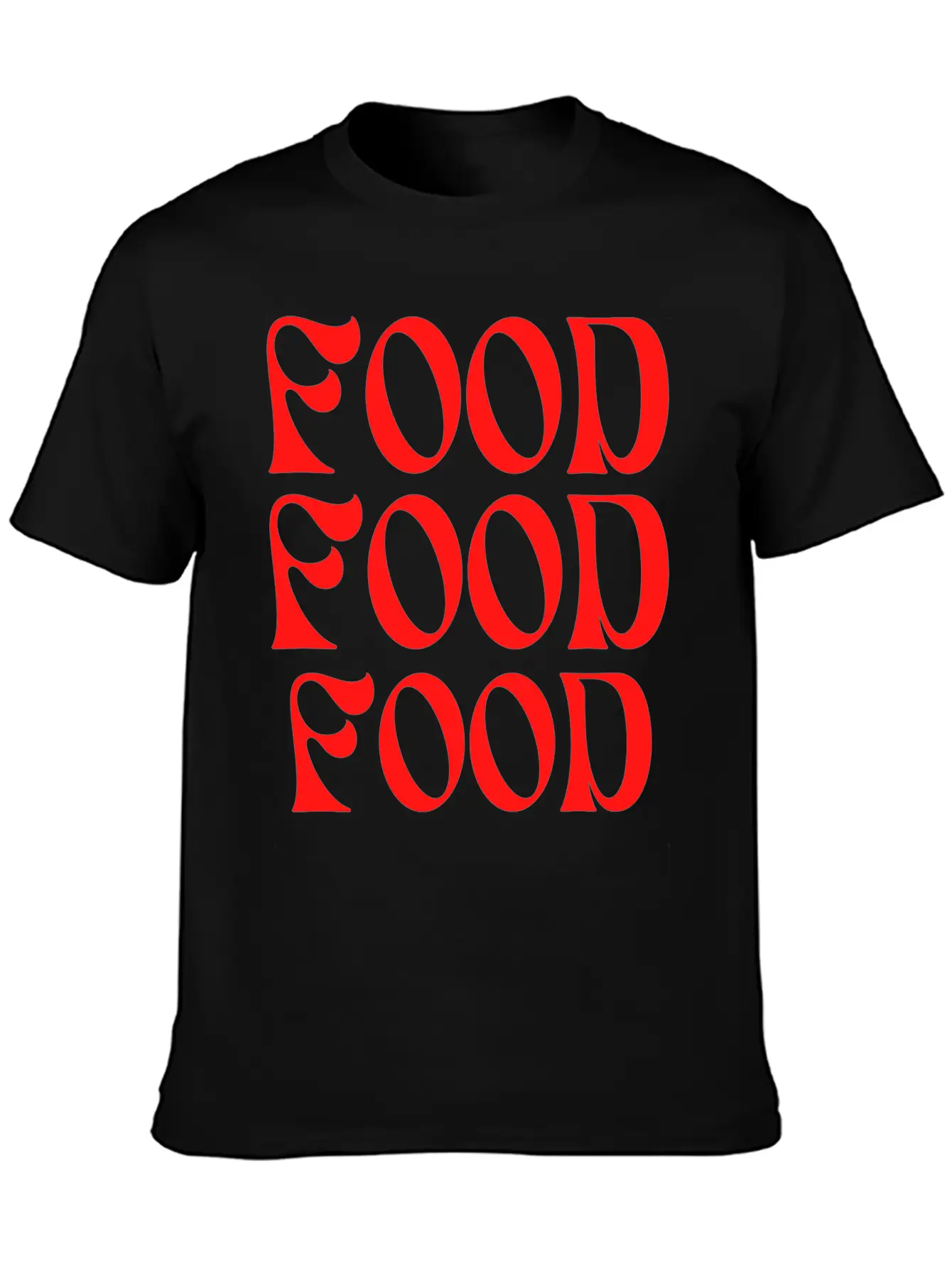 Food Typography Unisex Short Sleeve Soft Cotton T-Shirt – Casual Everyday Wear